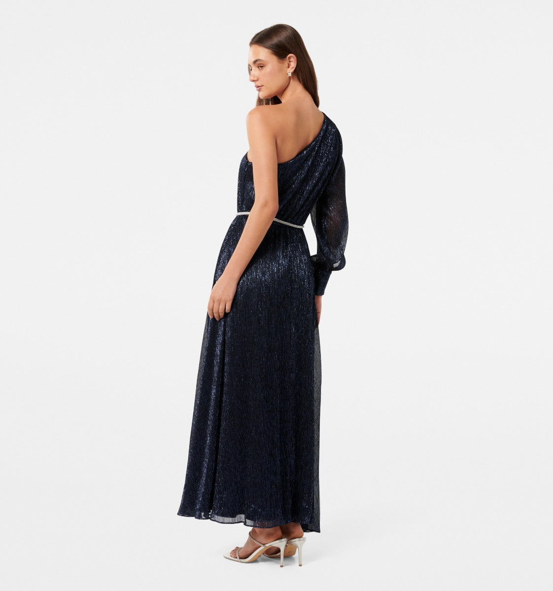 Cody Asym Plisse Diamonte Maxi Dress