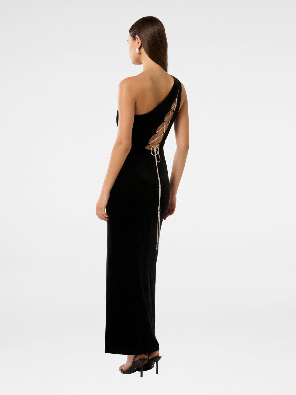  Betty Velvet One Shoulder Maxi Dress