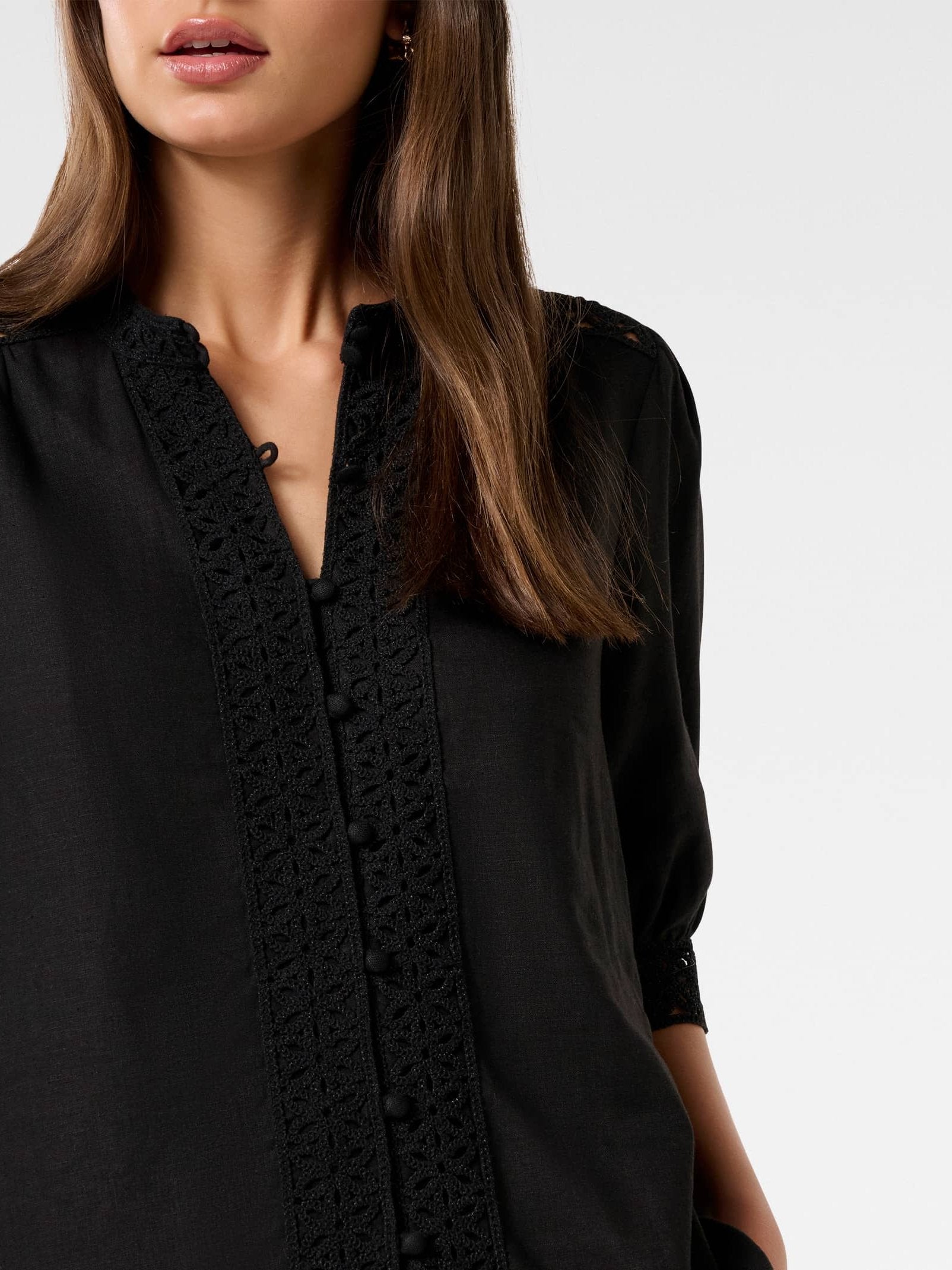 Cassie Crochet Trimmed Blouse