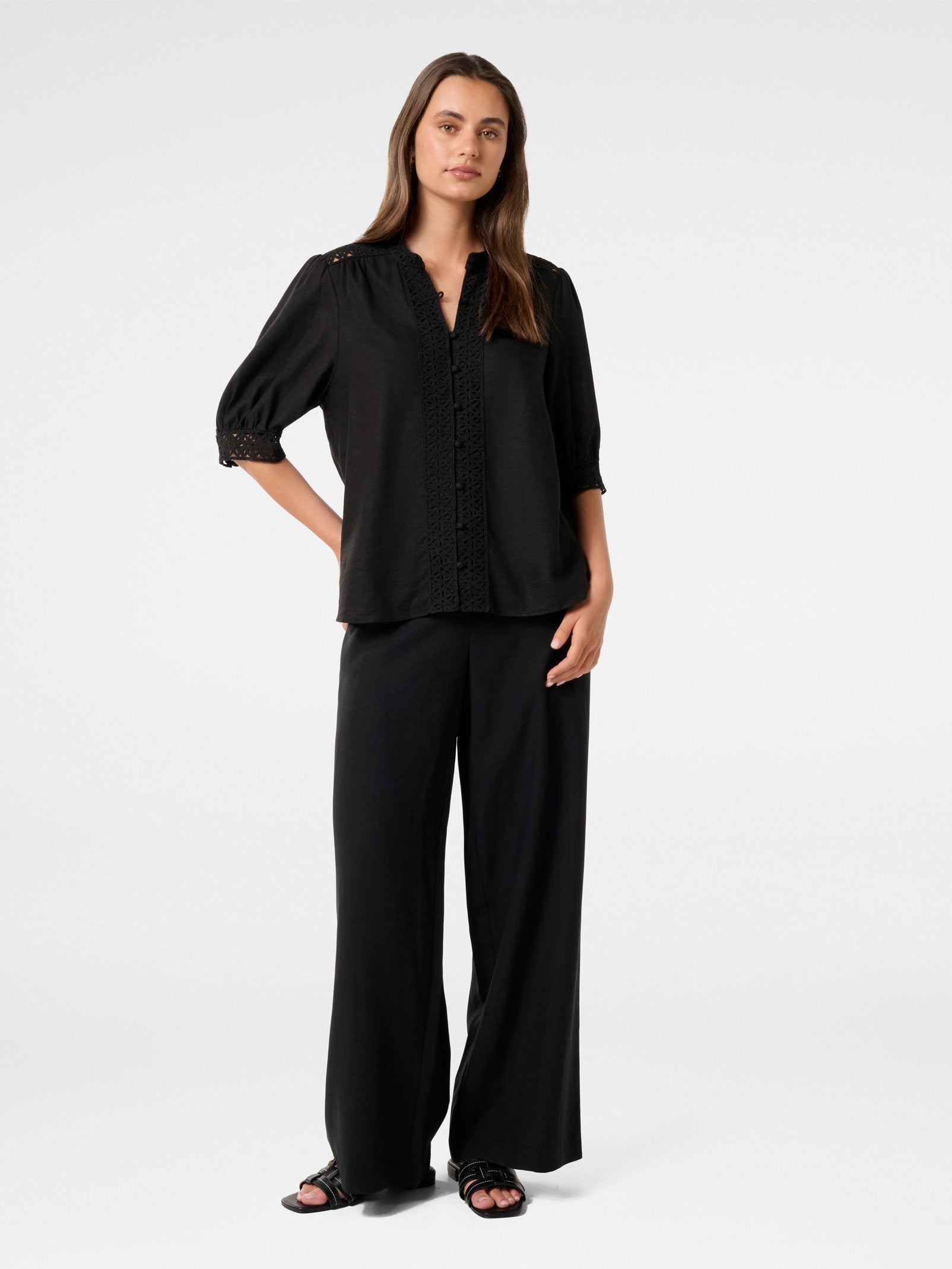 Cassie Crochet Trimmed Blouse