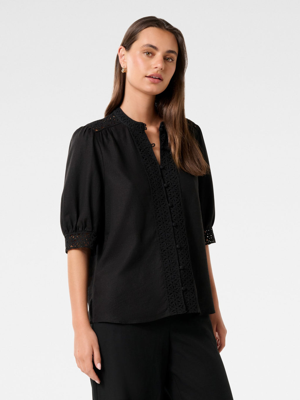Cassie Crochet Trimmed Blouse