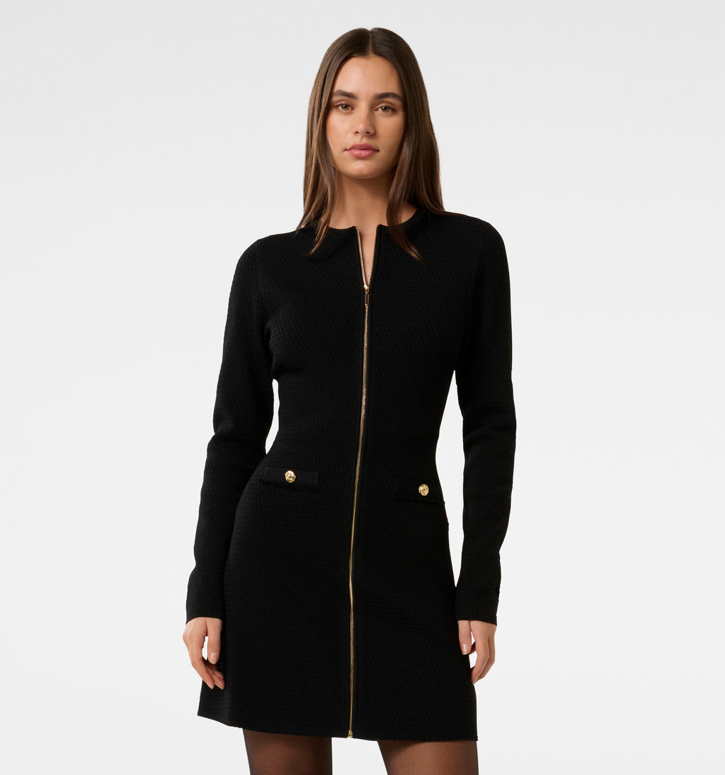 Dani L/S Zip Detail Mini Dress