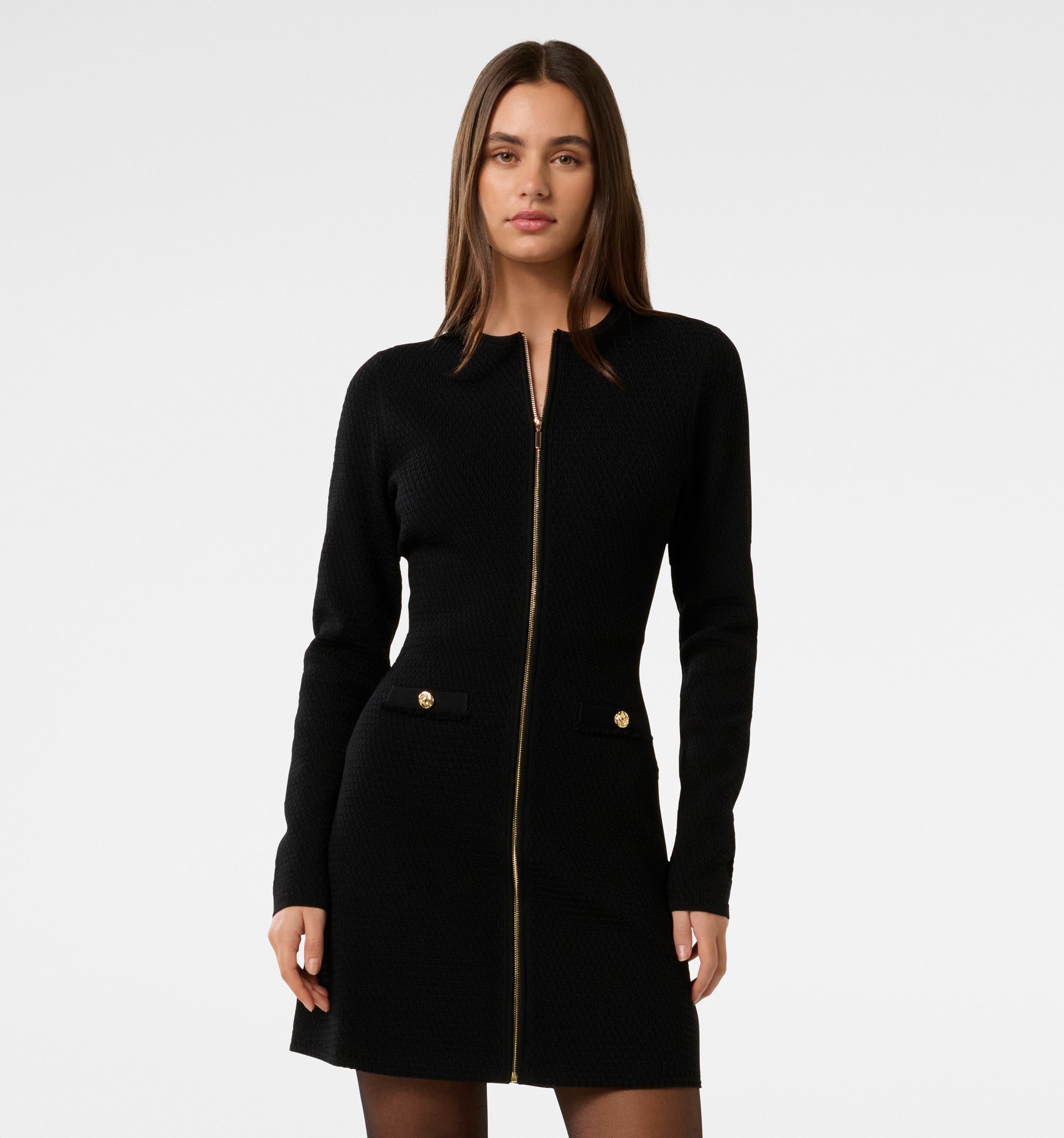 Dani L/S Zip Detail Mini Dress