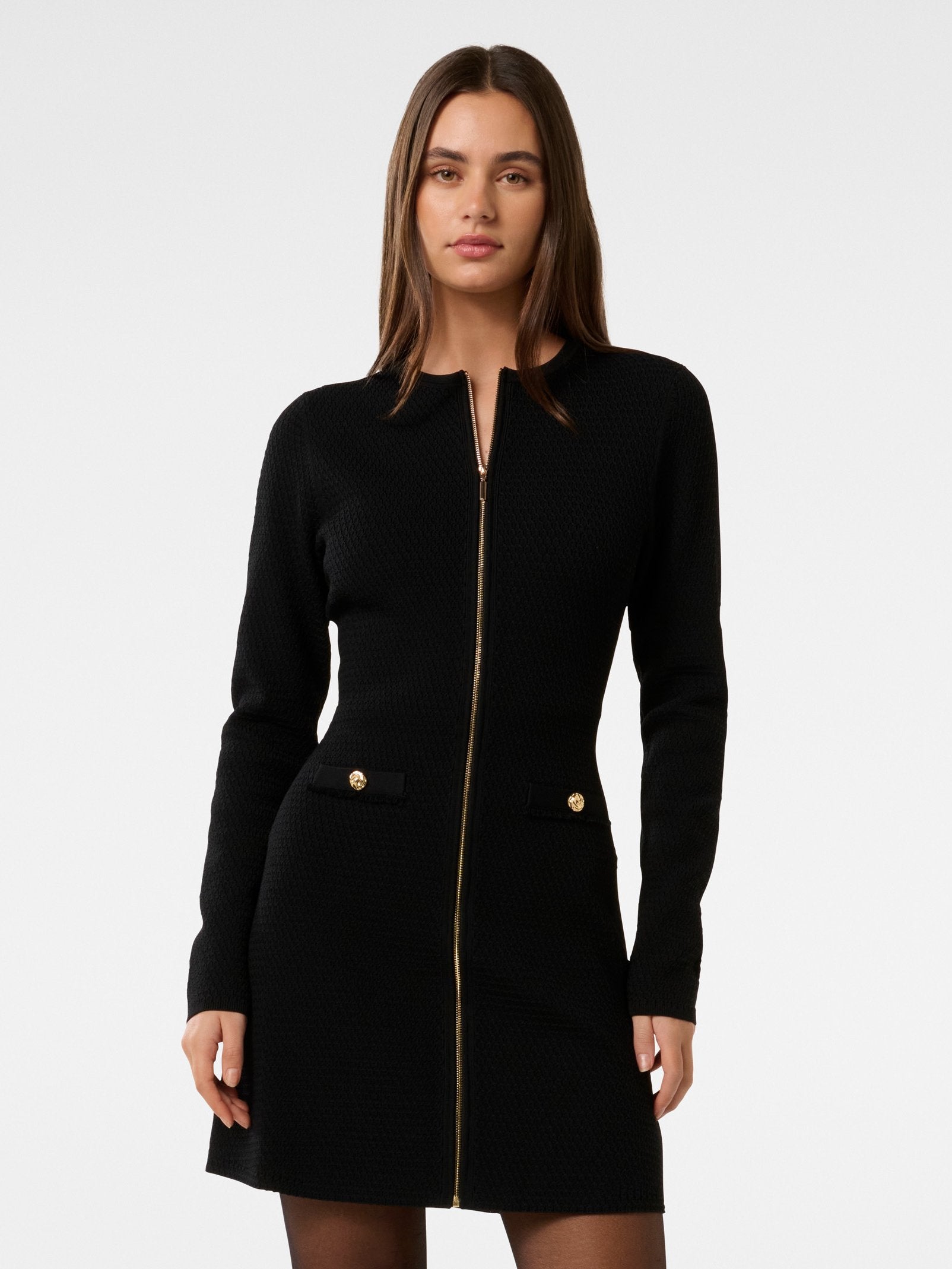 Dani L/S Zip Detail Mini Dress