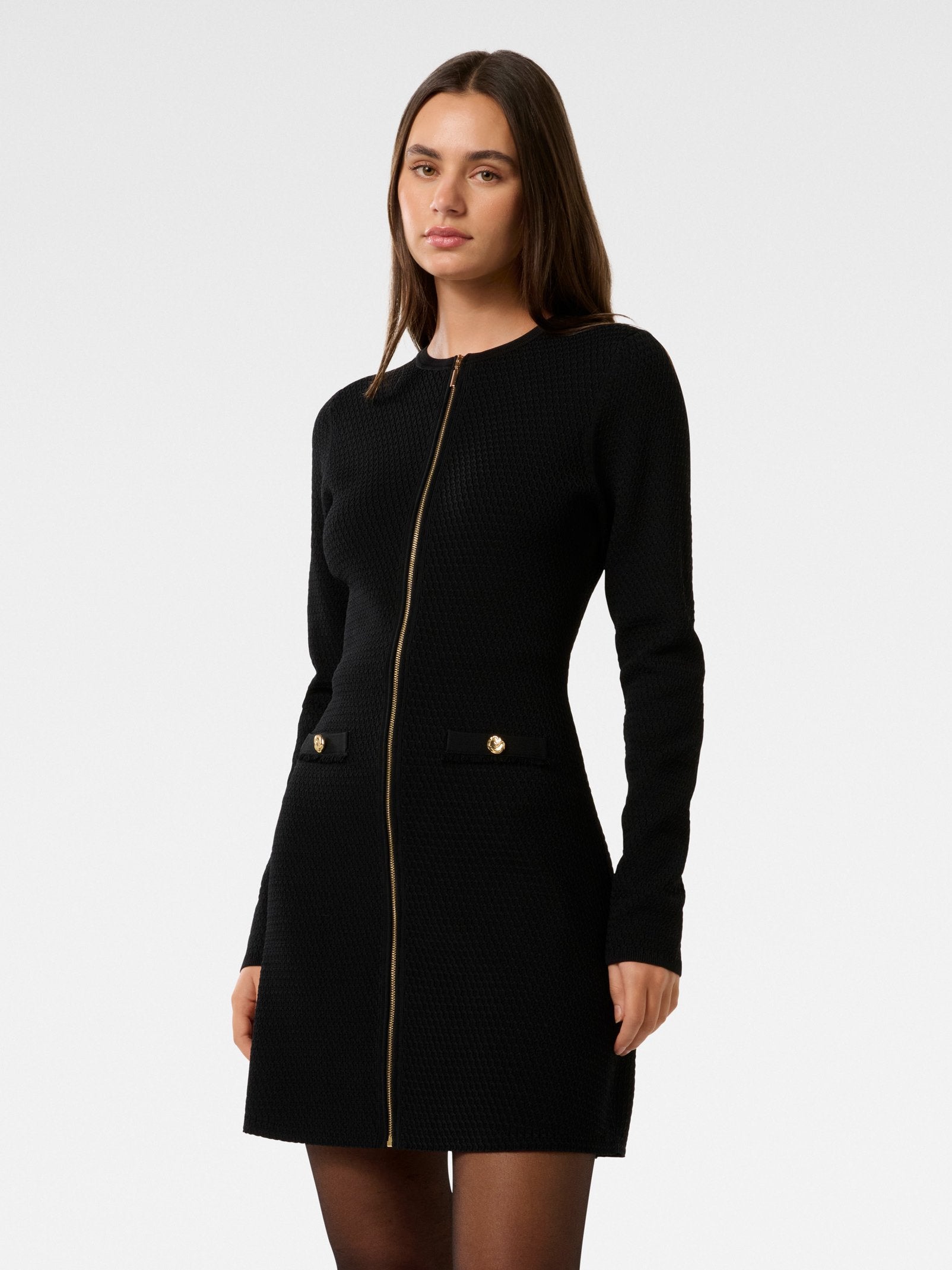  Dani L/S Zip Detail Mini Dress