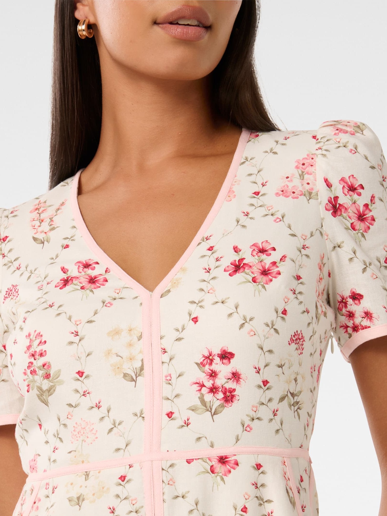 Sabrina Printed Linen Midi Dress