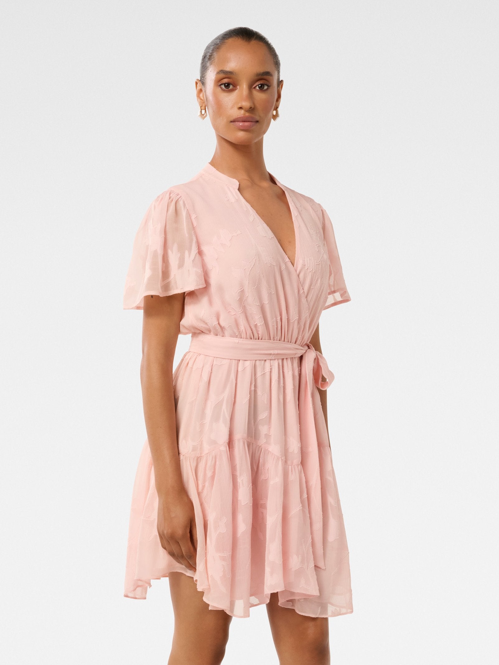  Cyrus Petite Flutter Sleeve Mini Dress