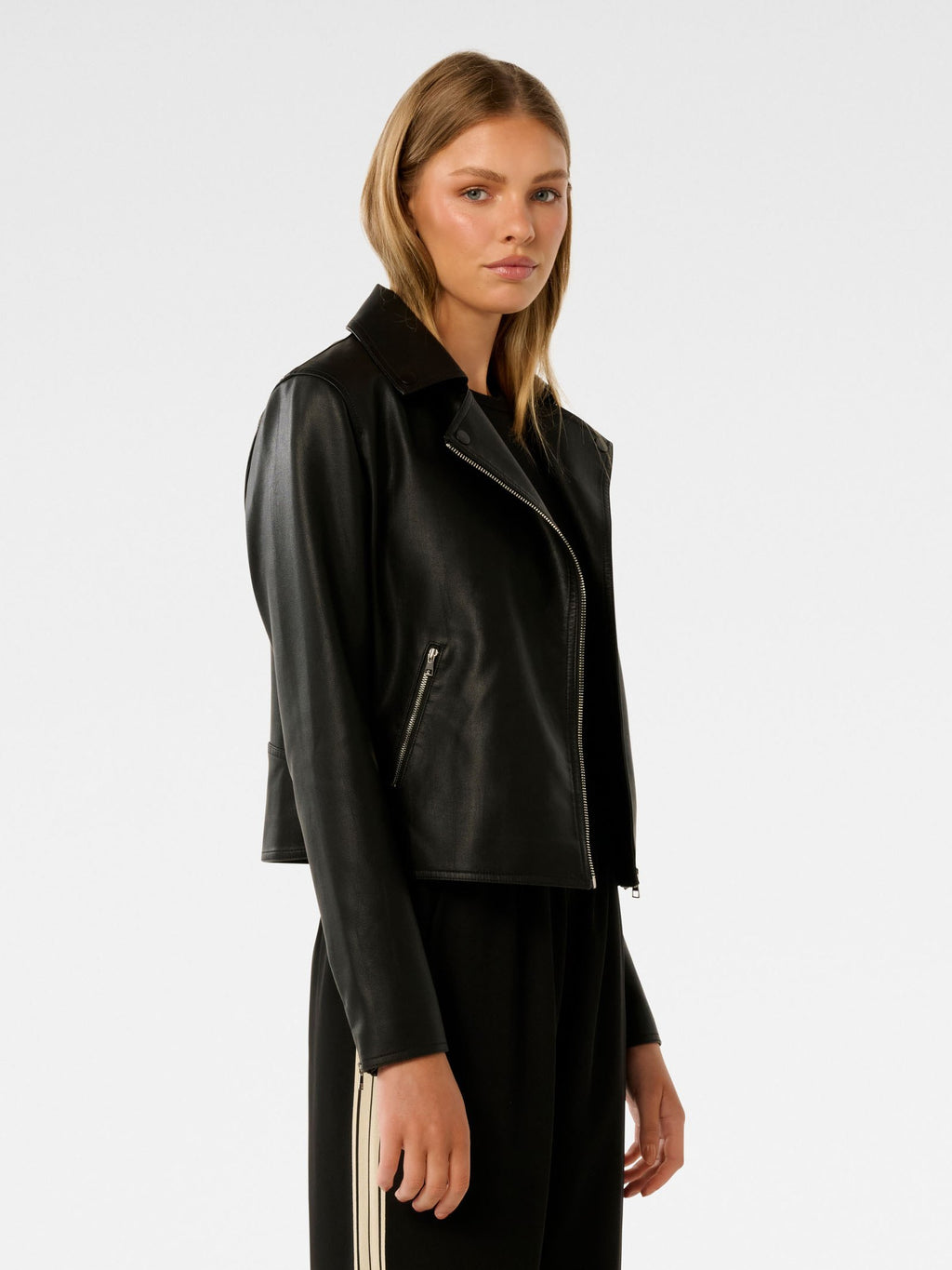 Tina Faux Leather Biker Jacket