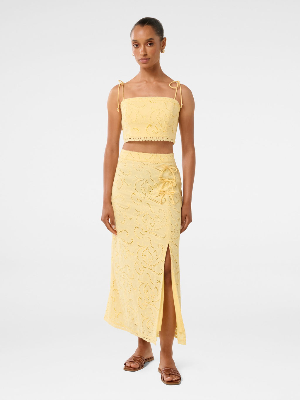 Emelia Petite Broderie Crop Top