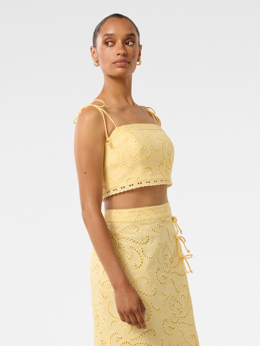 Emelia Petite Broderie Crop Top