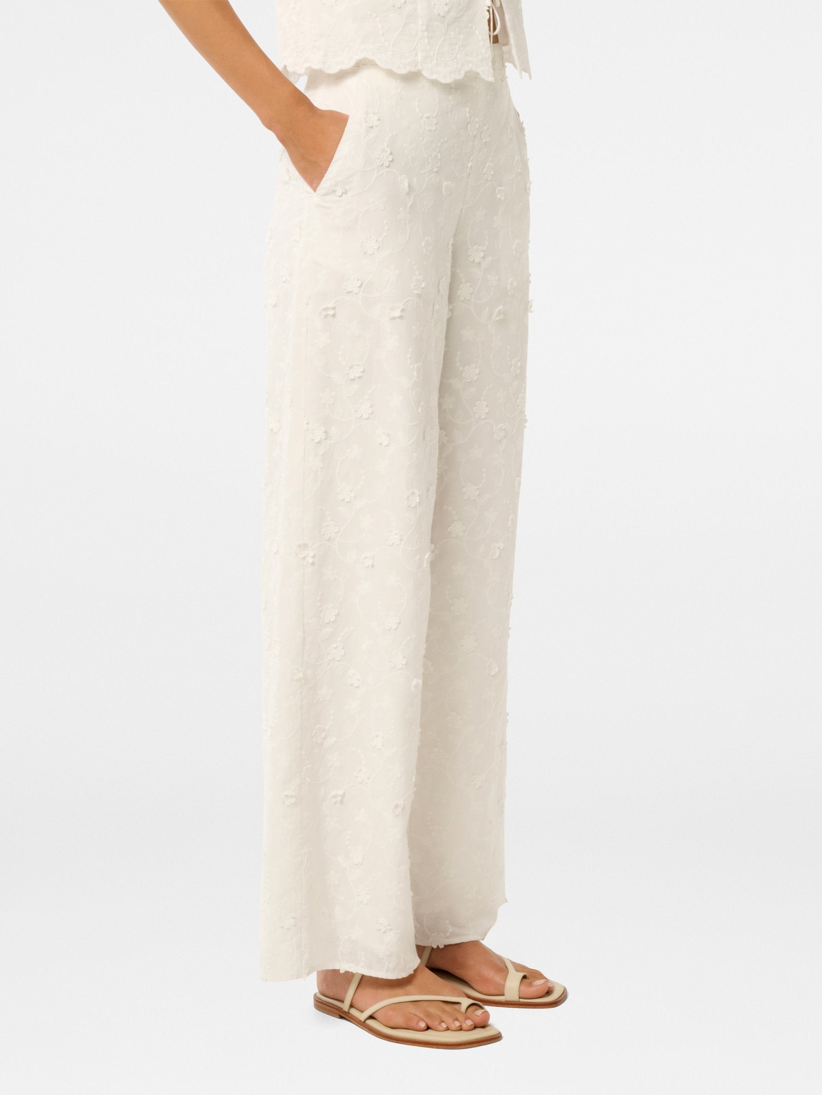  Daisy Broderie Wide Leg Pant