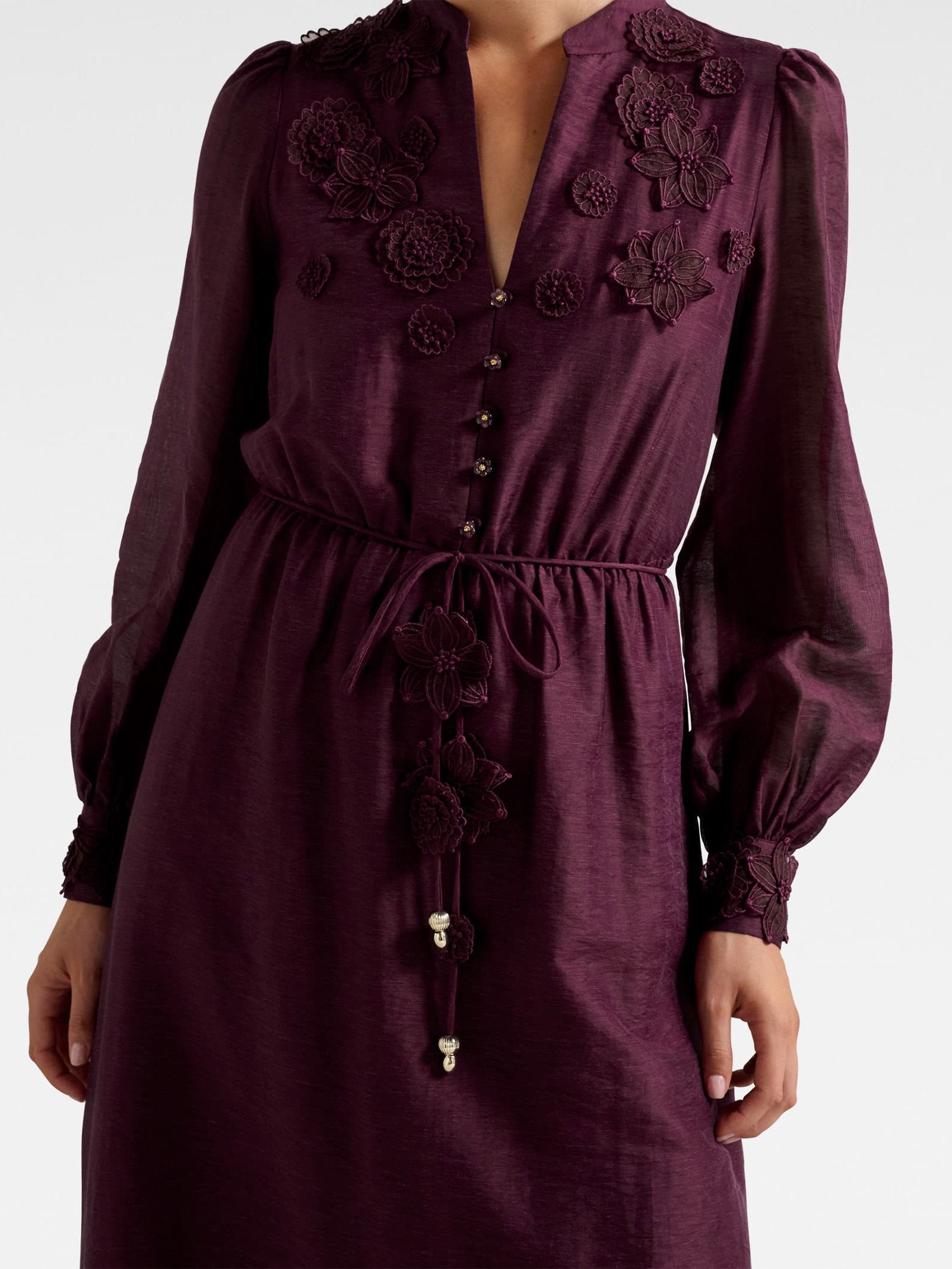 Yasmin Floral Applique Midi Dress