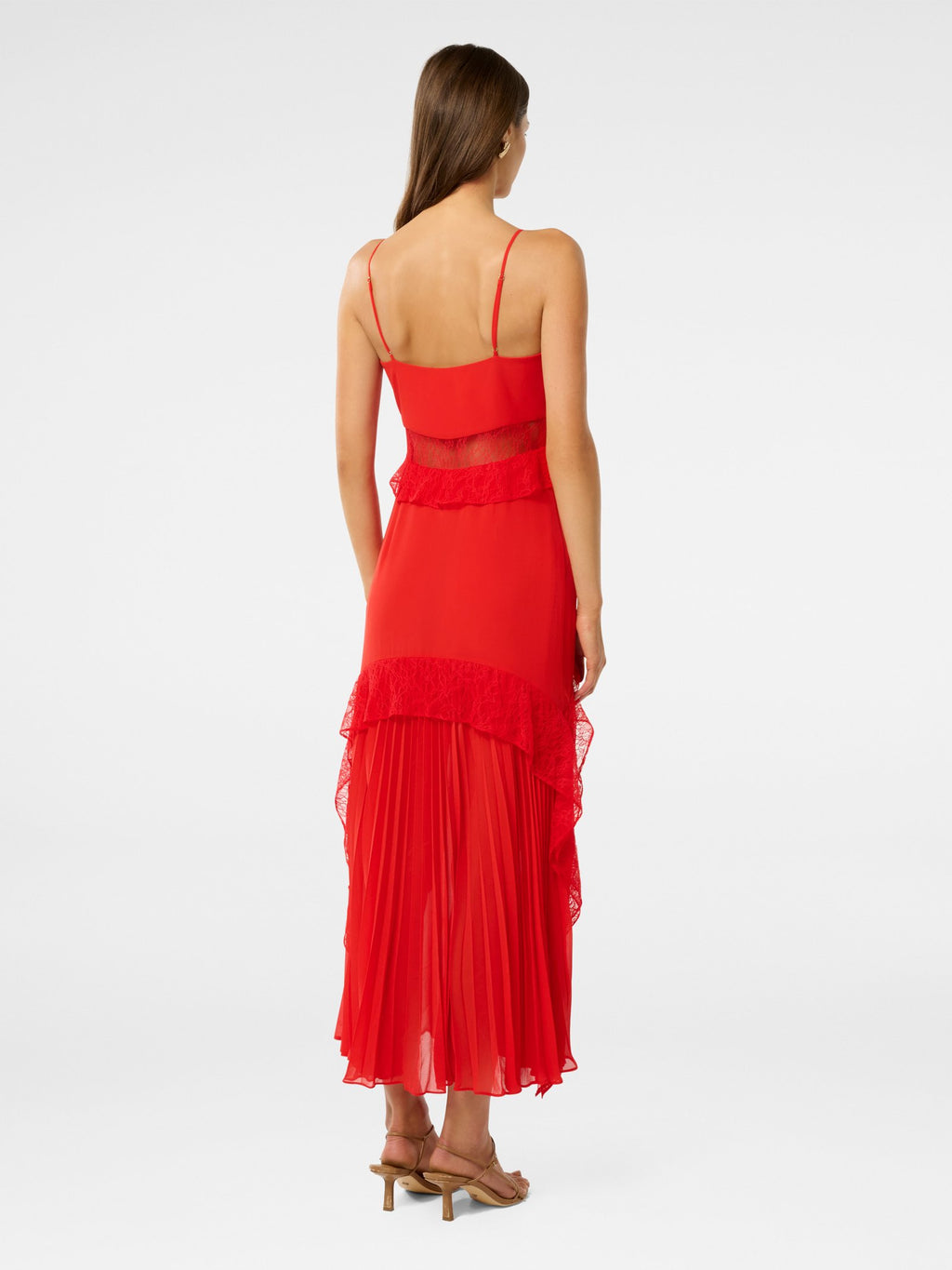  Lara Pleated Ruffle Maxi Dress
