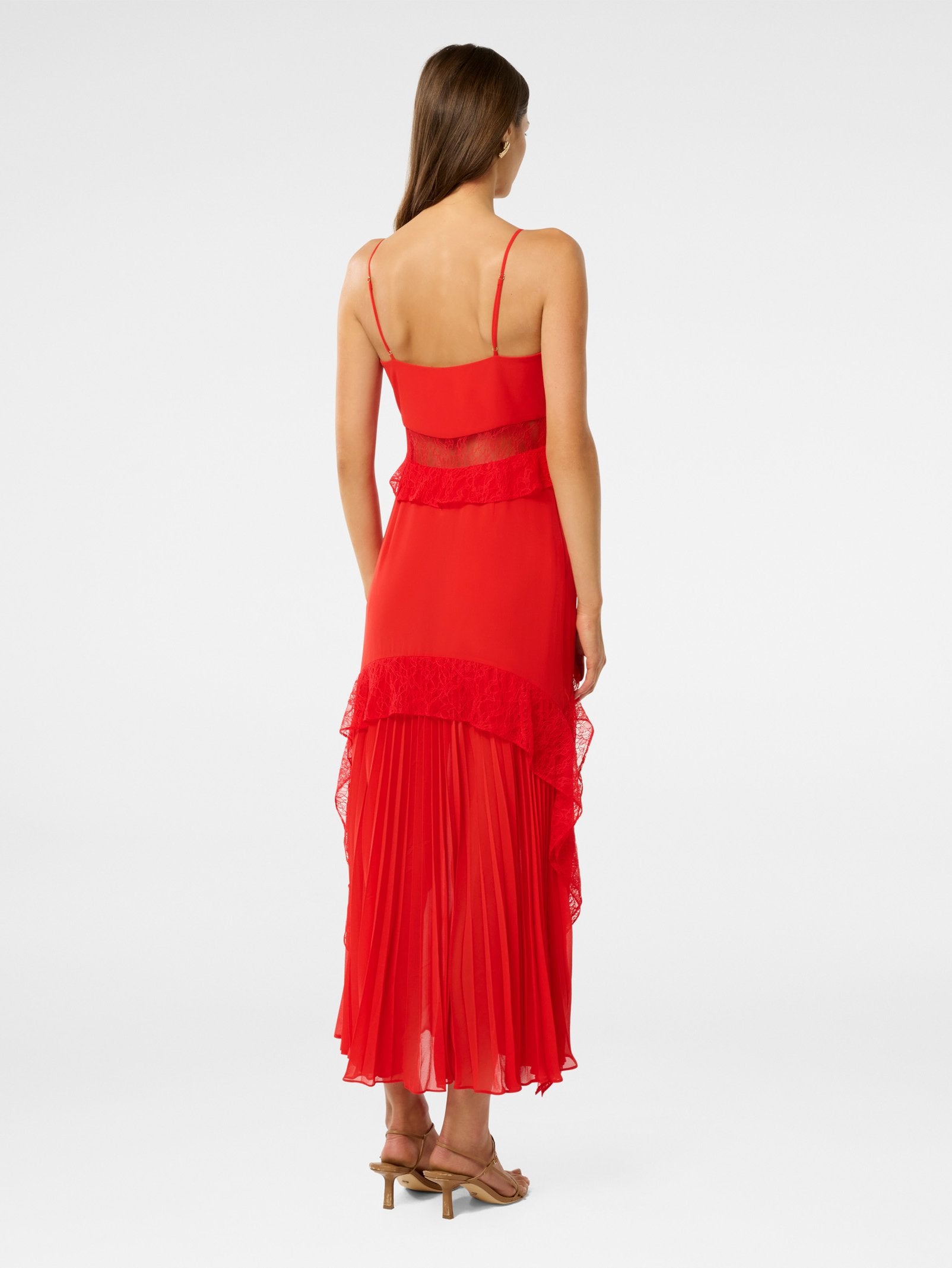  Lara Pleated Ruffle Maxi Dress