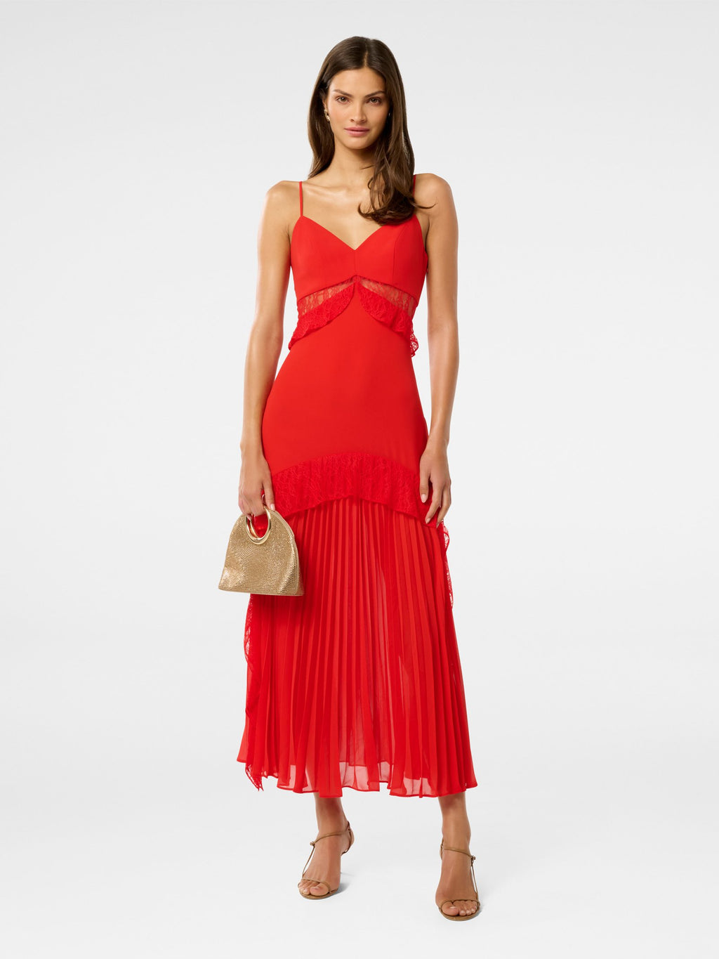  Lara Pleated Ruffle Maxi Dress