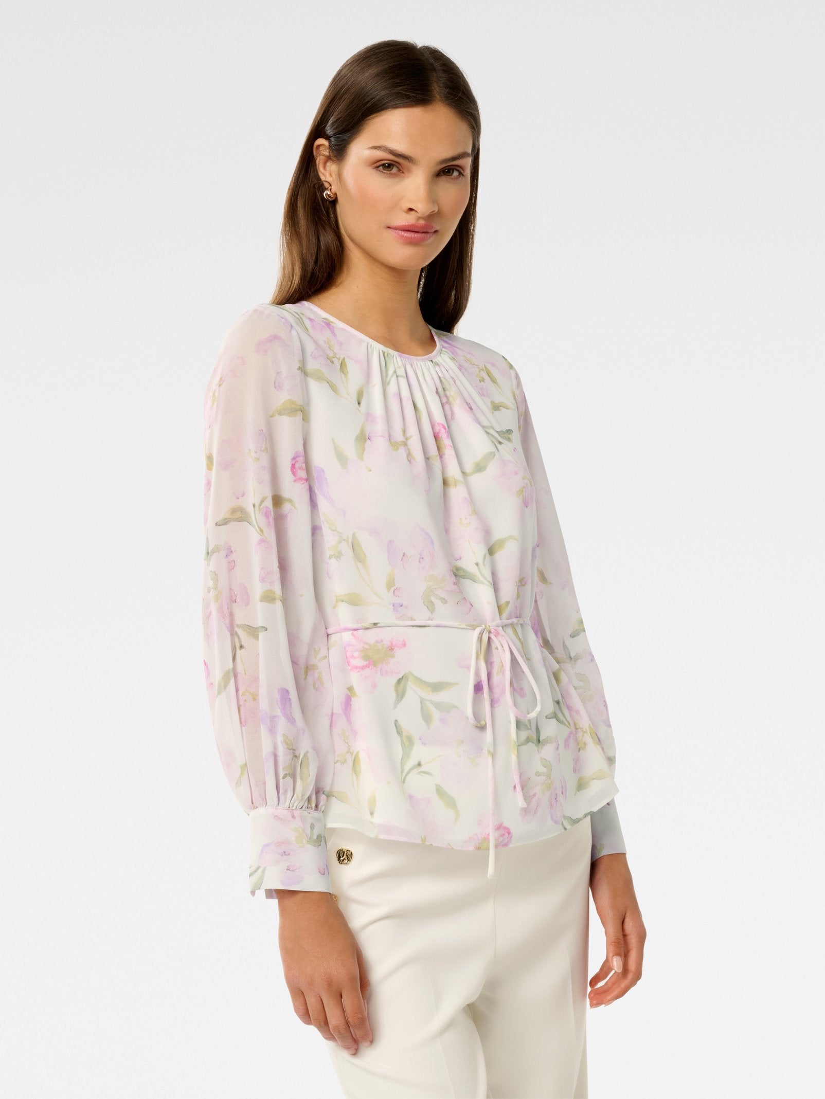 Isabella Sheer Printed Blouse