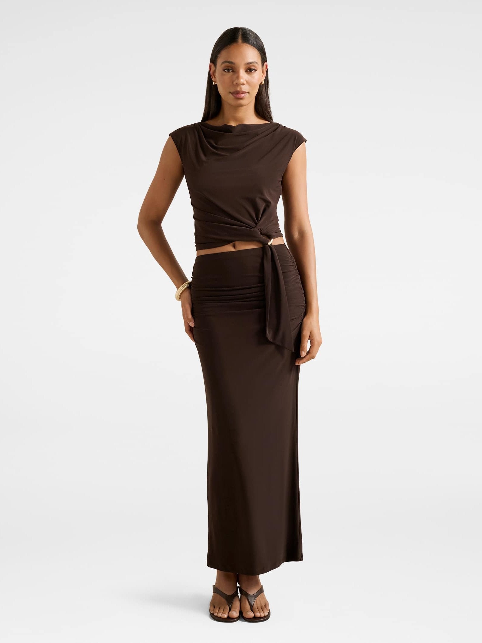Jazelle Hardware Drape Detail Top