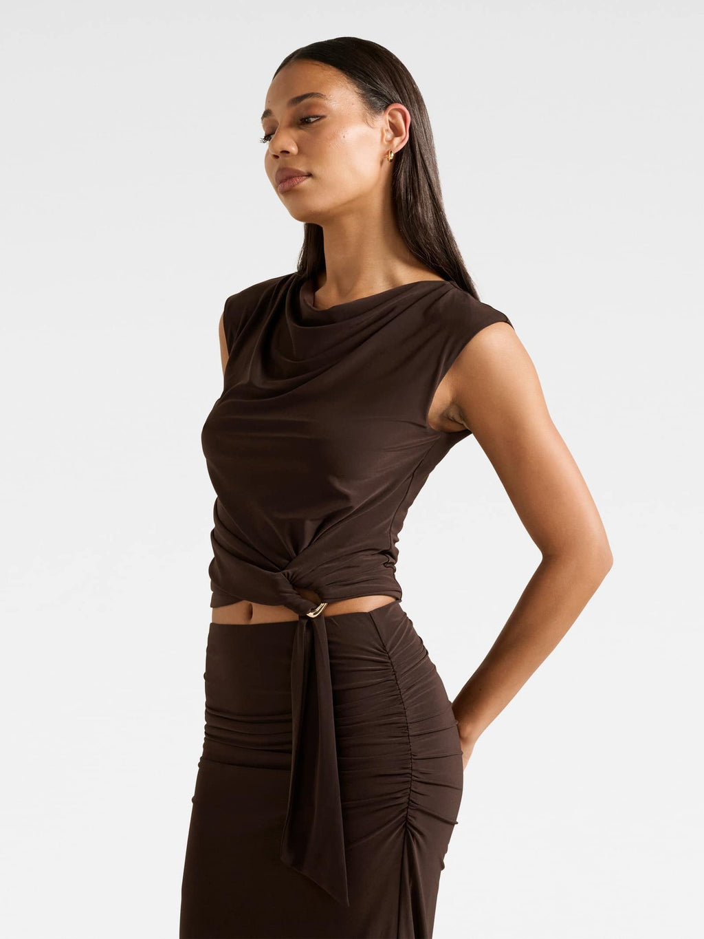 Jazelle Hardware Drape Detail Top