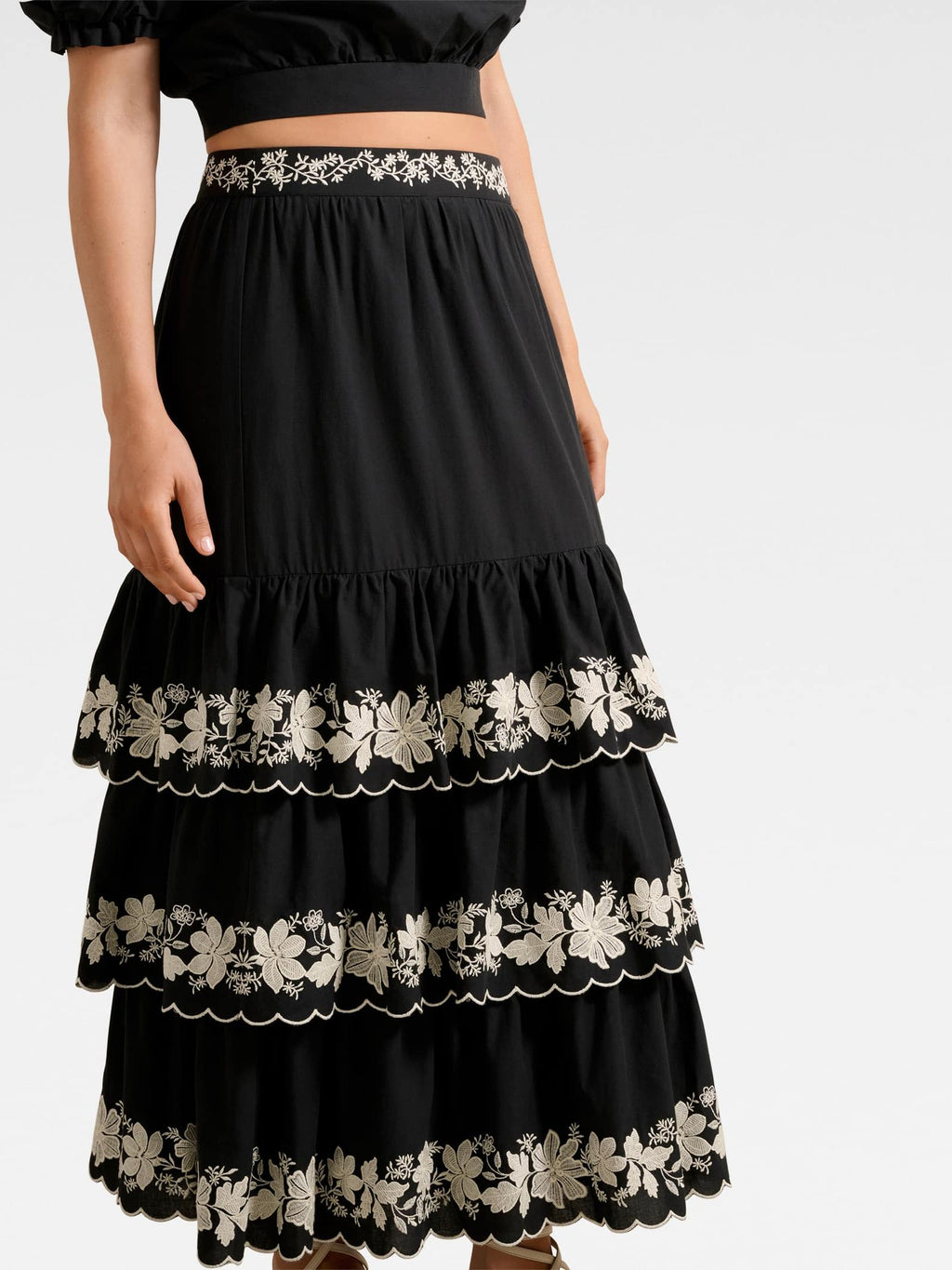  Blaire Embroidery Maxi Skirt