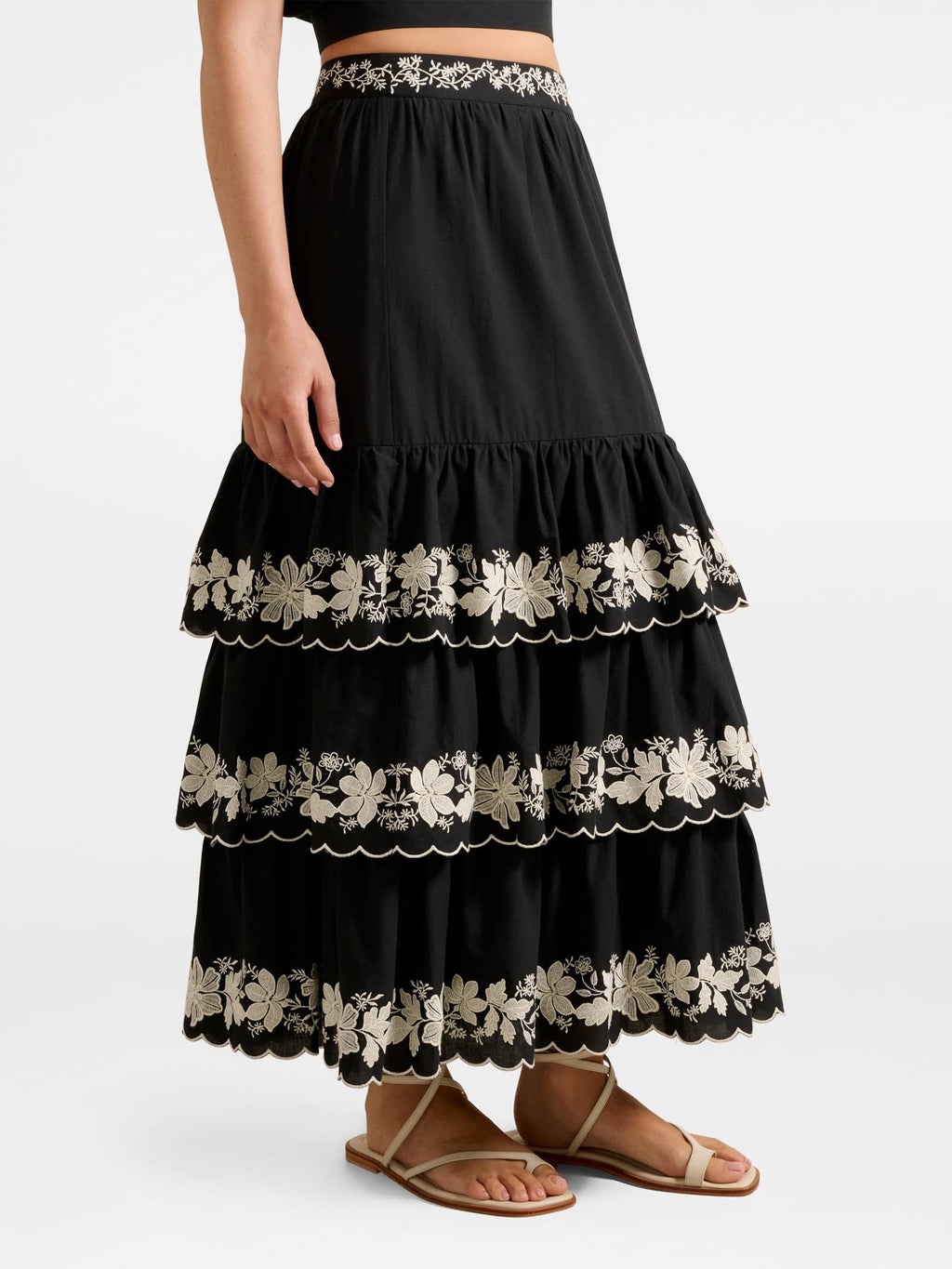  Blaire Embroidery Maxi Skirt