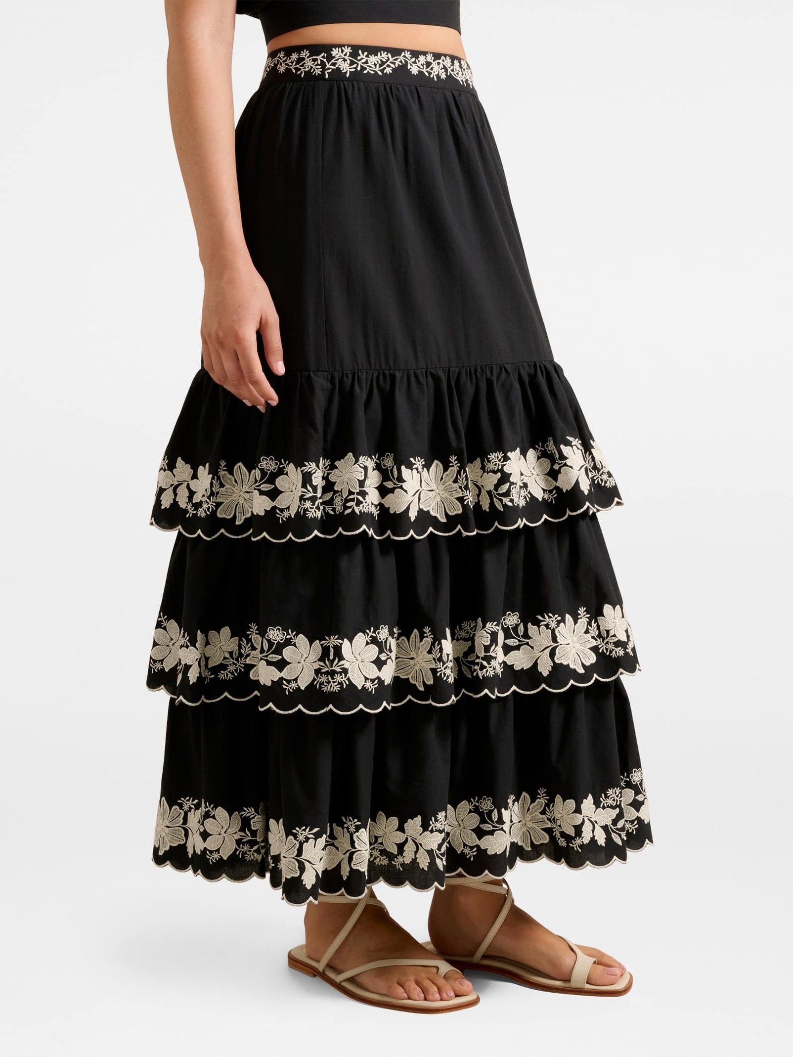  Blaire Embroidery Maxi Skirt
