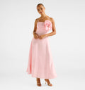 Felicia Structured Flower Midi Dress