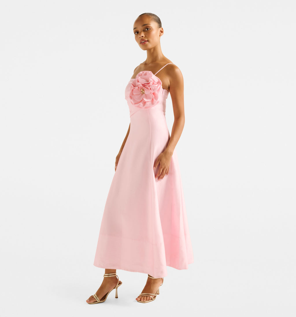 Felicia Structured Flower Midi Dress