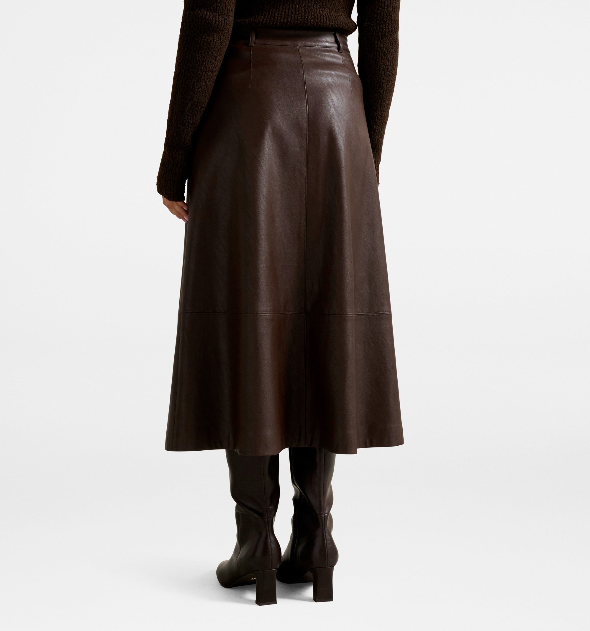 Jaelyn Vegan Leather Midi Skirt