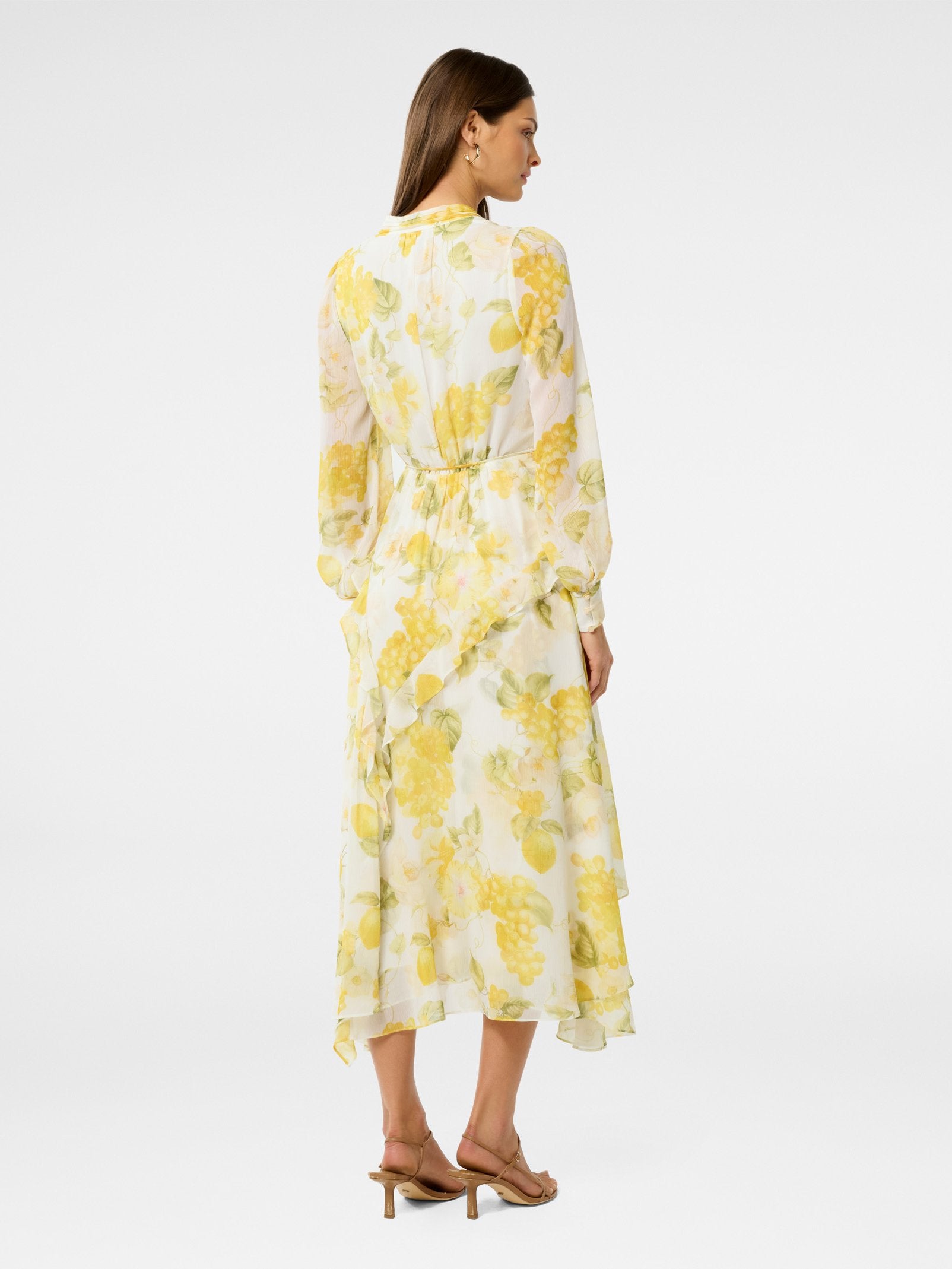  Sutton Ruffle Hem Midi Dress