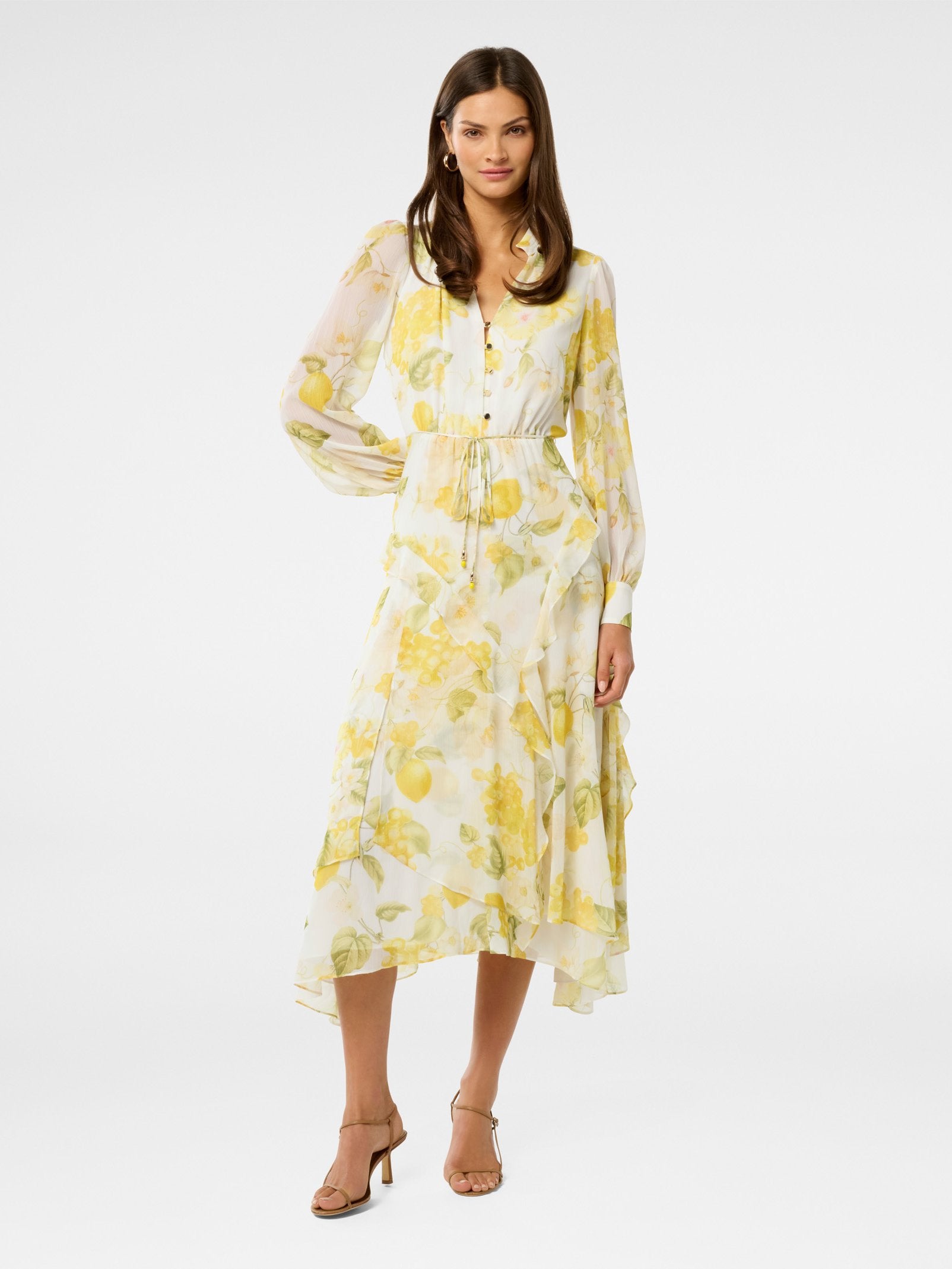  Sutton Ruffle Hem Midi Dress