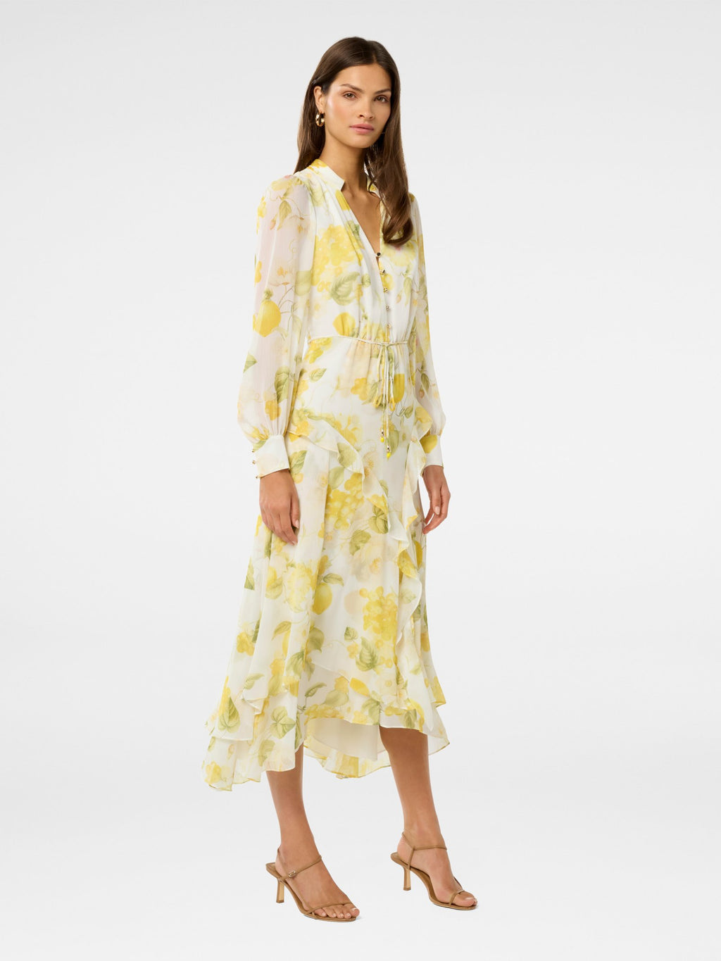  Sutton Ruffle Hem Midi Dress