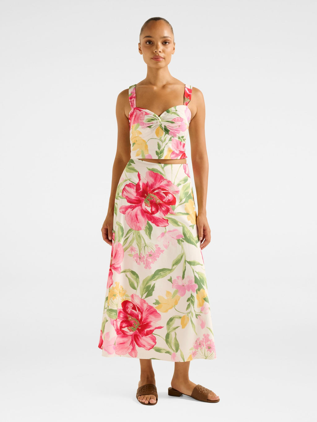  Talia Printed Midi Skirt