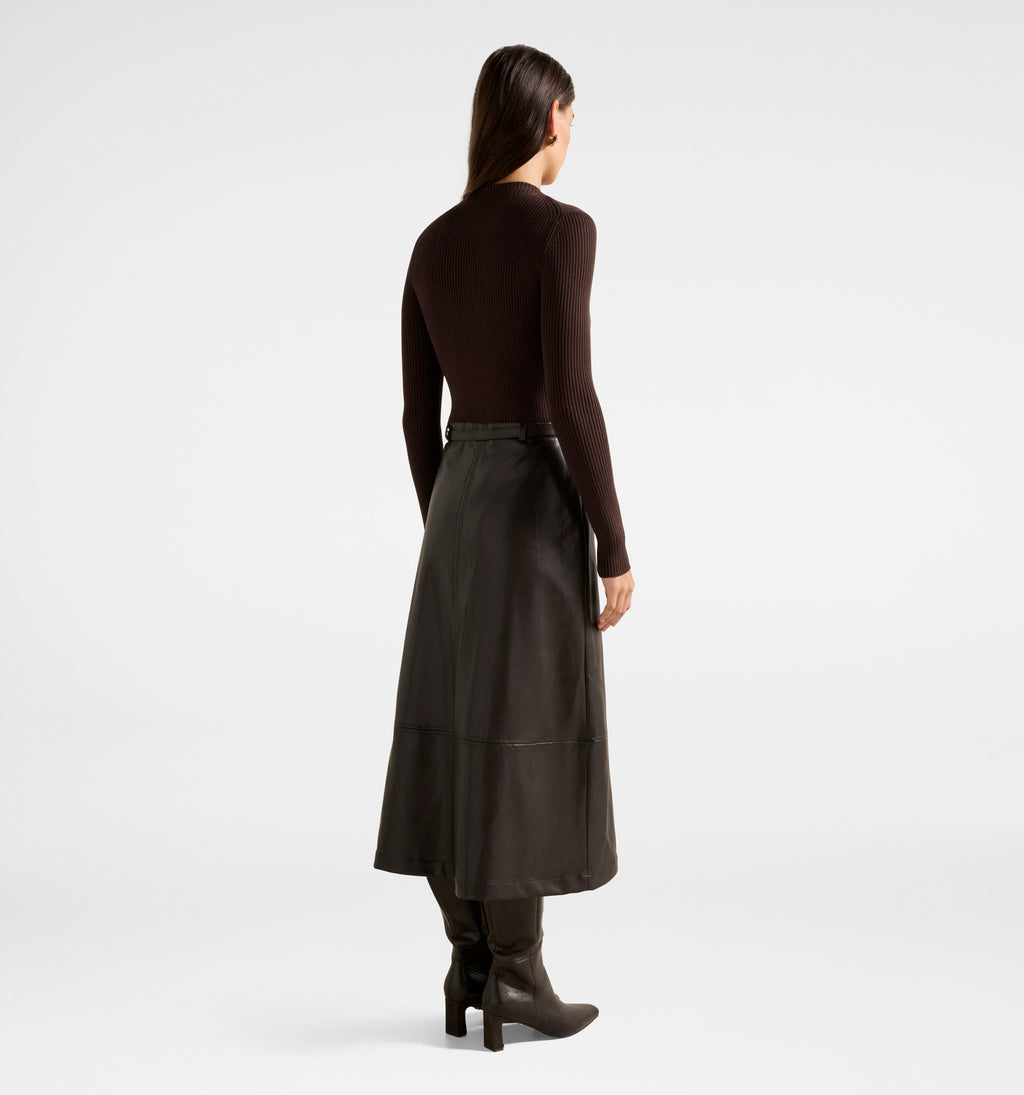 Brooklyn PU A Line Midi Dress