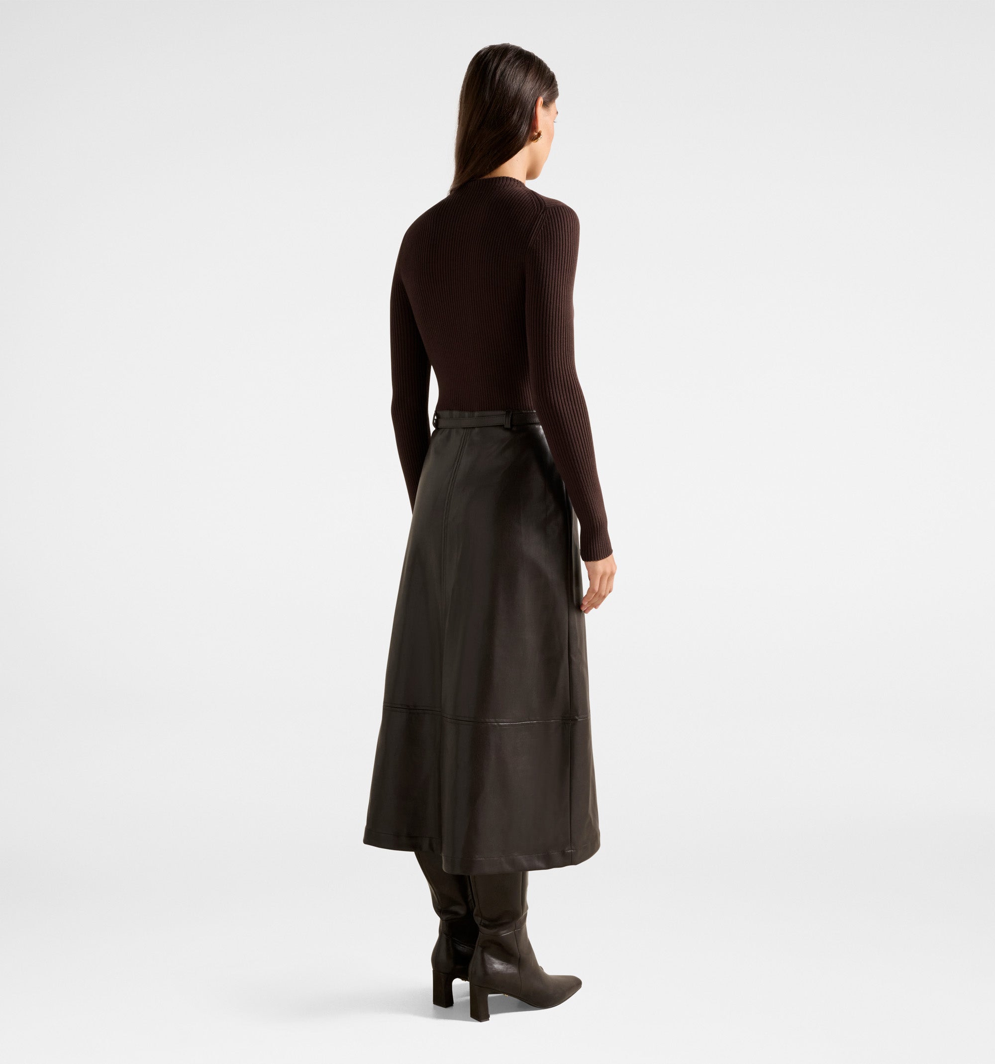Brooklyn PU A Line Midi Dress