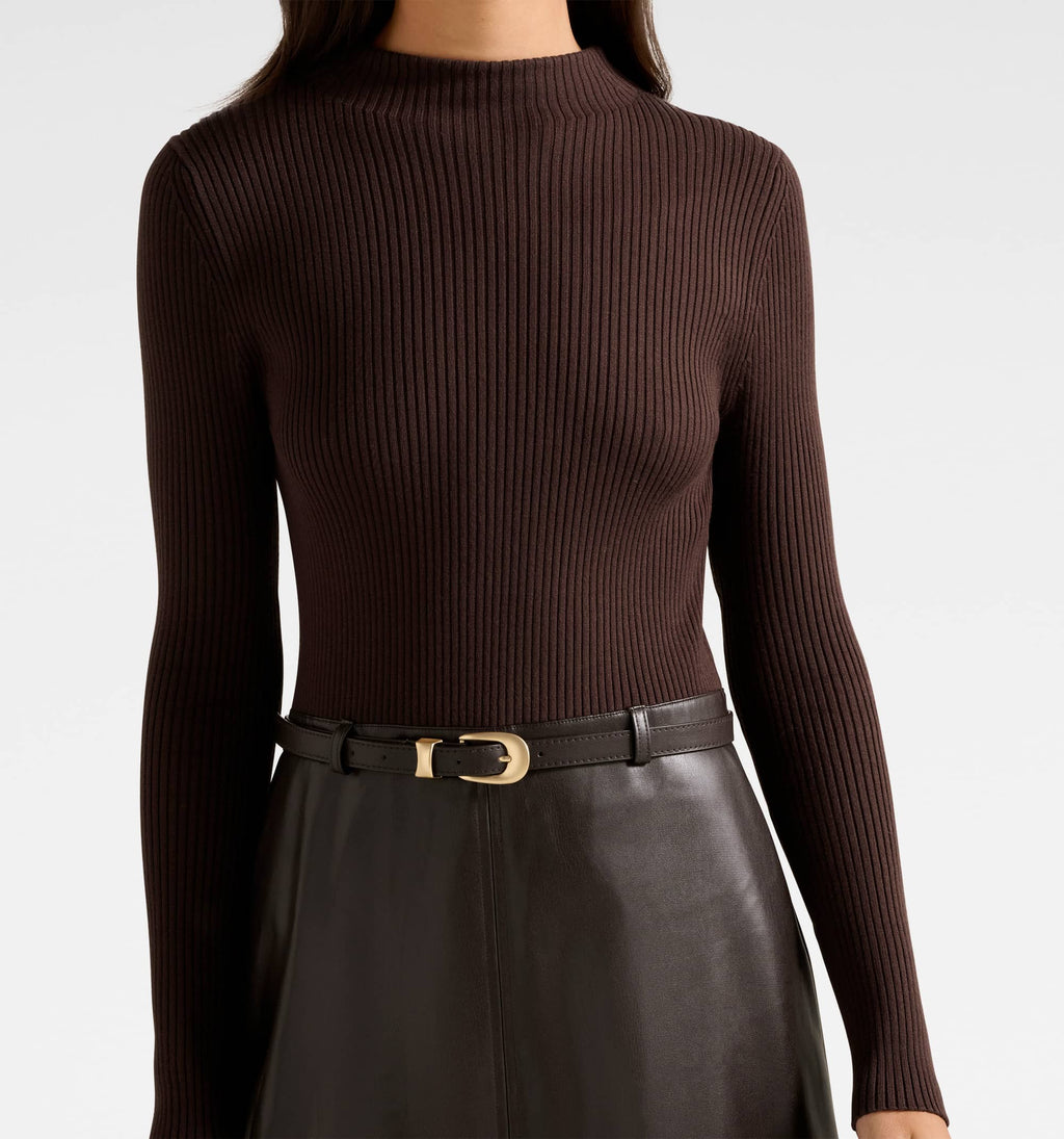 Brooklyn PU A Line Midi Dress