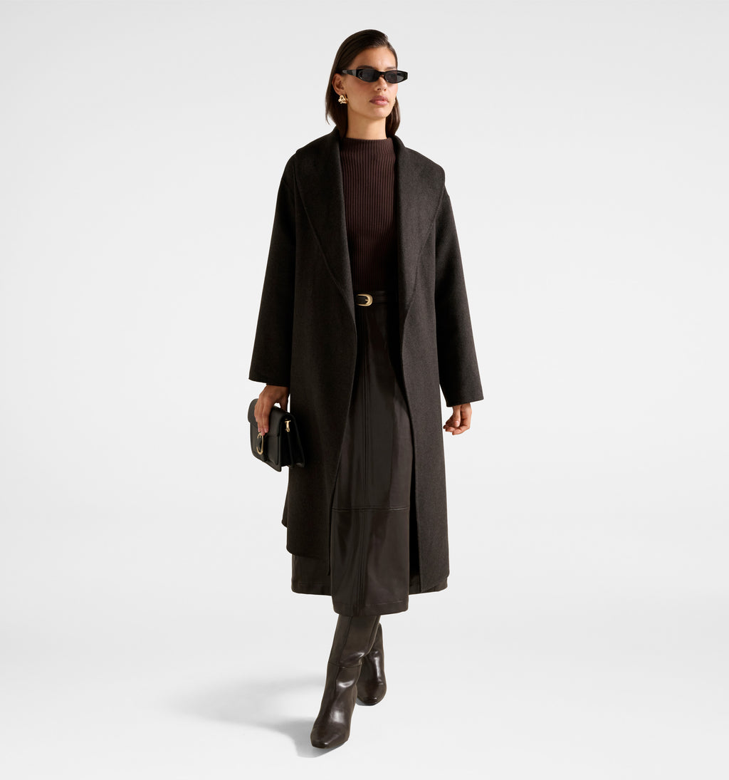Brooklyn PU A Line Midi Dress