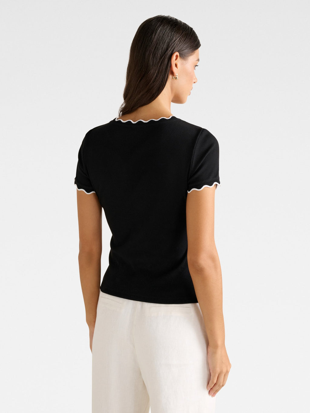  Rebecca Scallop Trim Tee