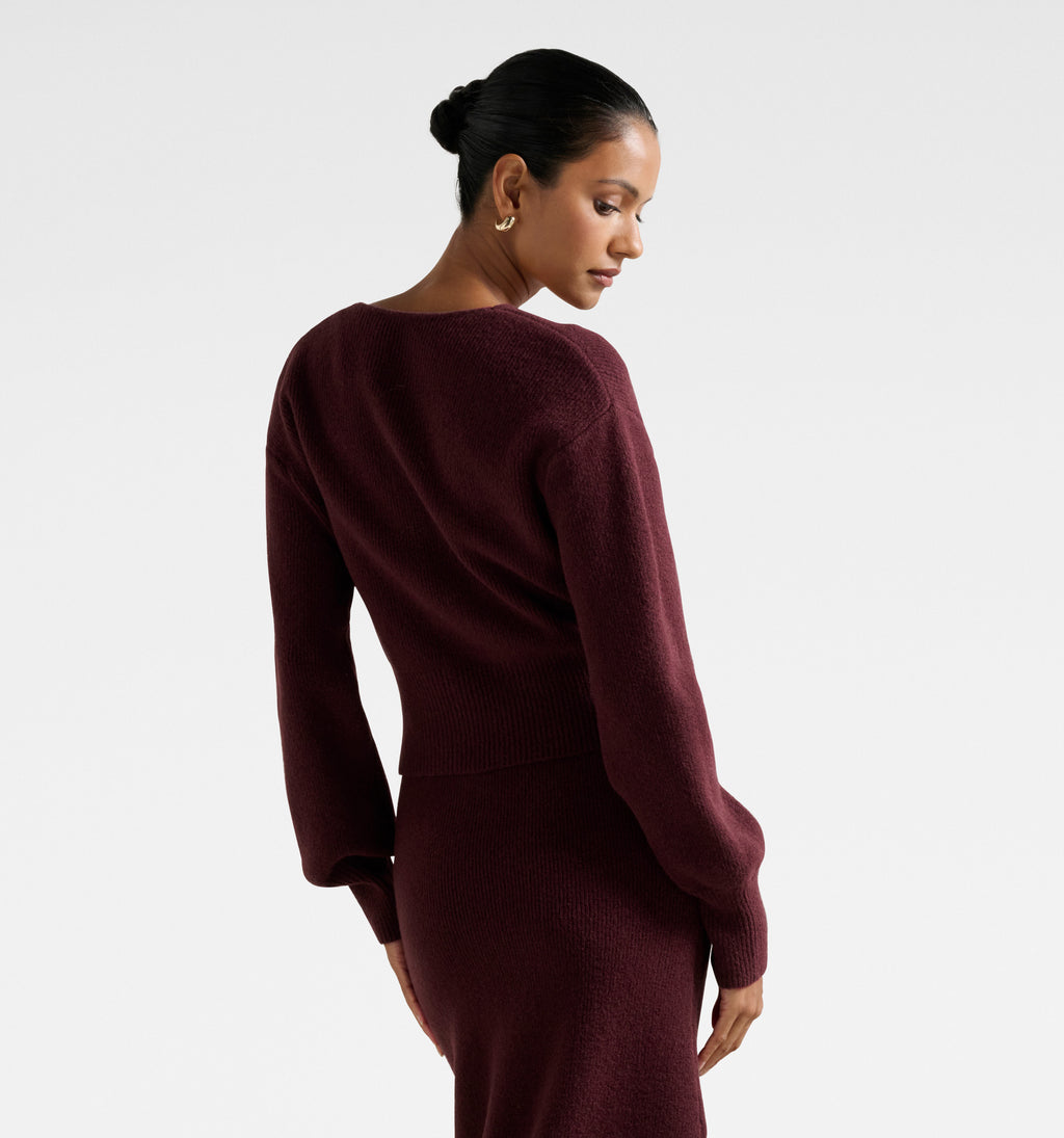 Sloane Petite Wrap Knit Sweater