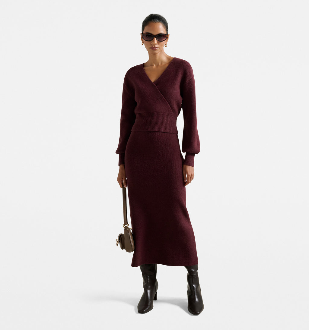 Sloane Petite Wrap Knit Sweater