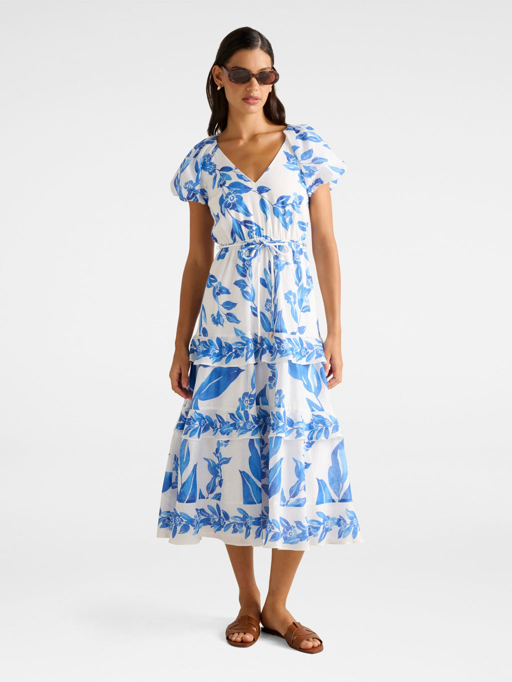  Iris Tiered Ruffle Midi Dress