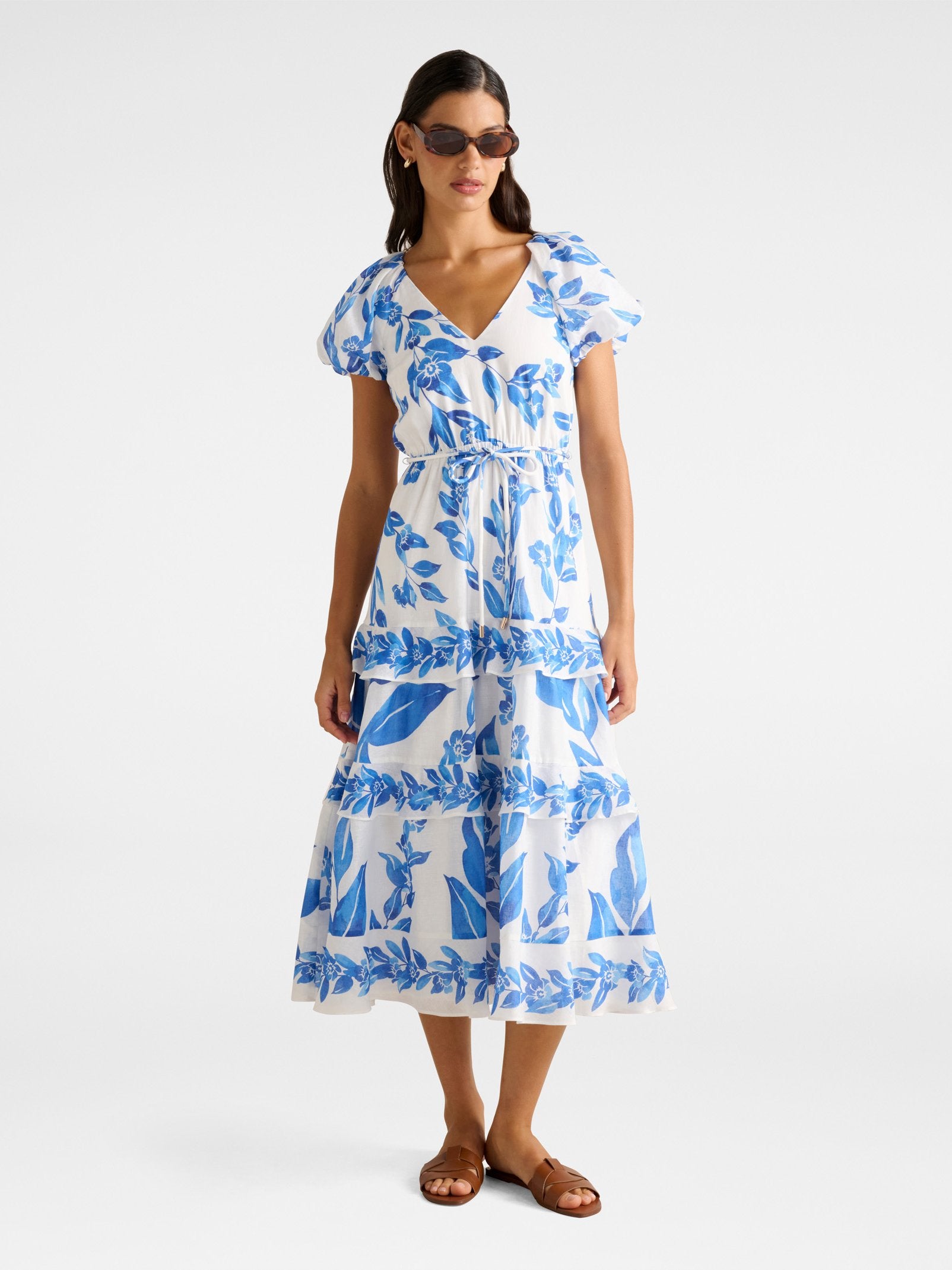 Iris Tiered Ruffle Midi Dress