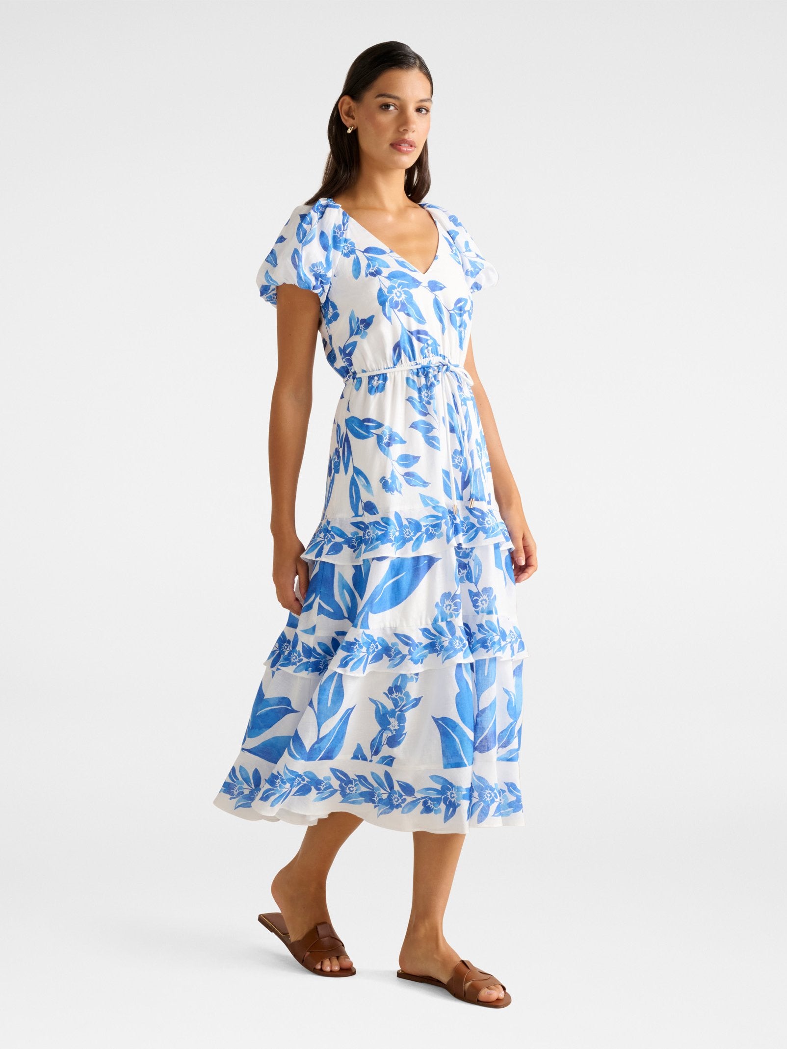  Iris Tiered Ruffle Midi Dress