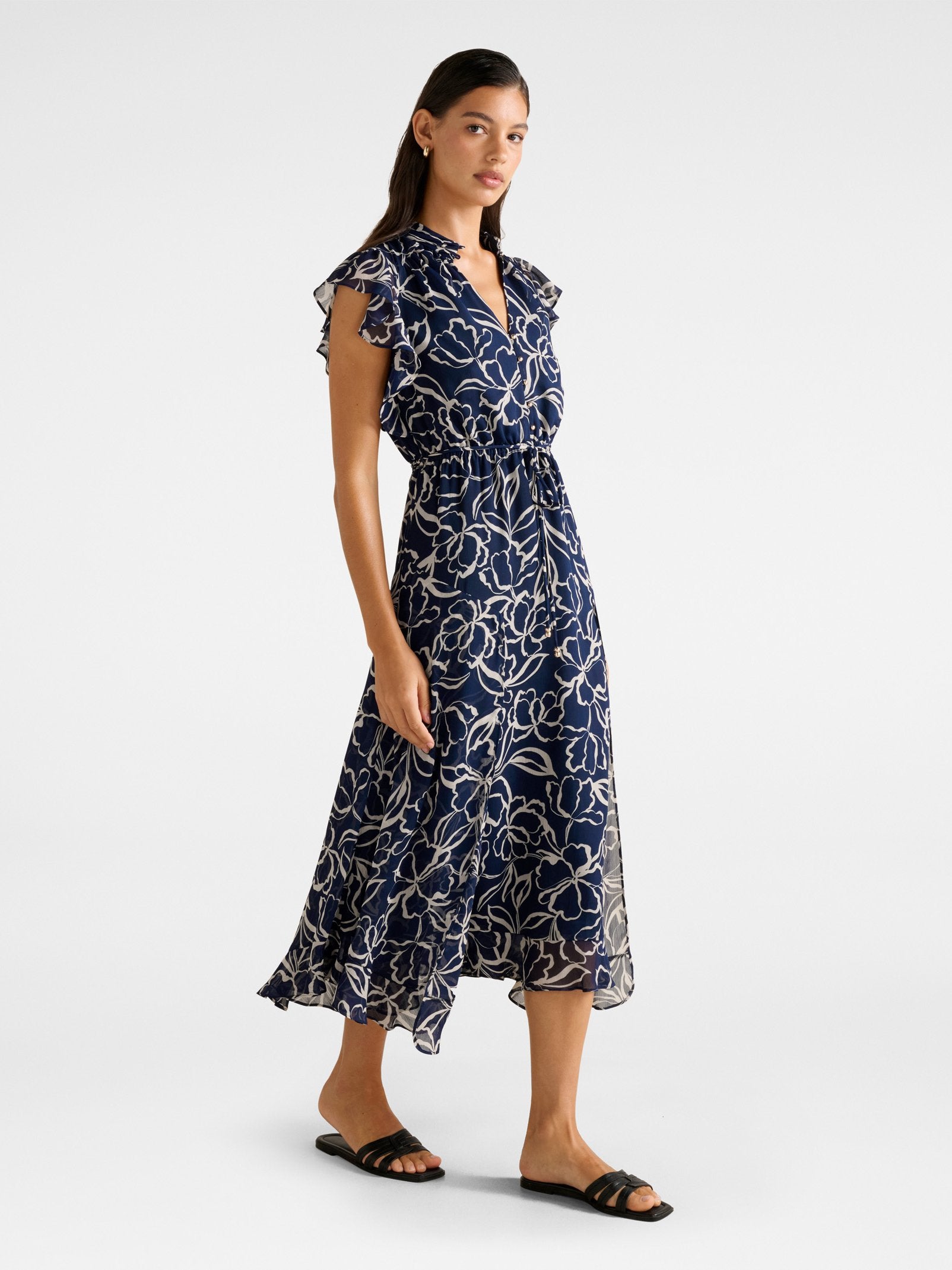  Maxwell Flutter Sleeve Midi Dress