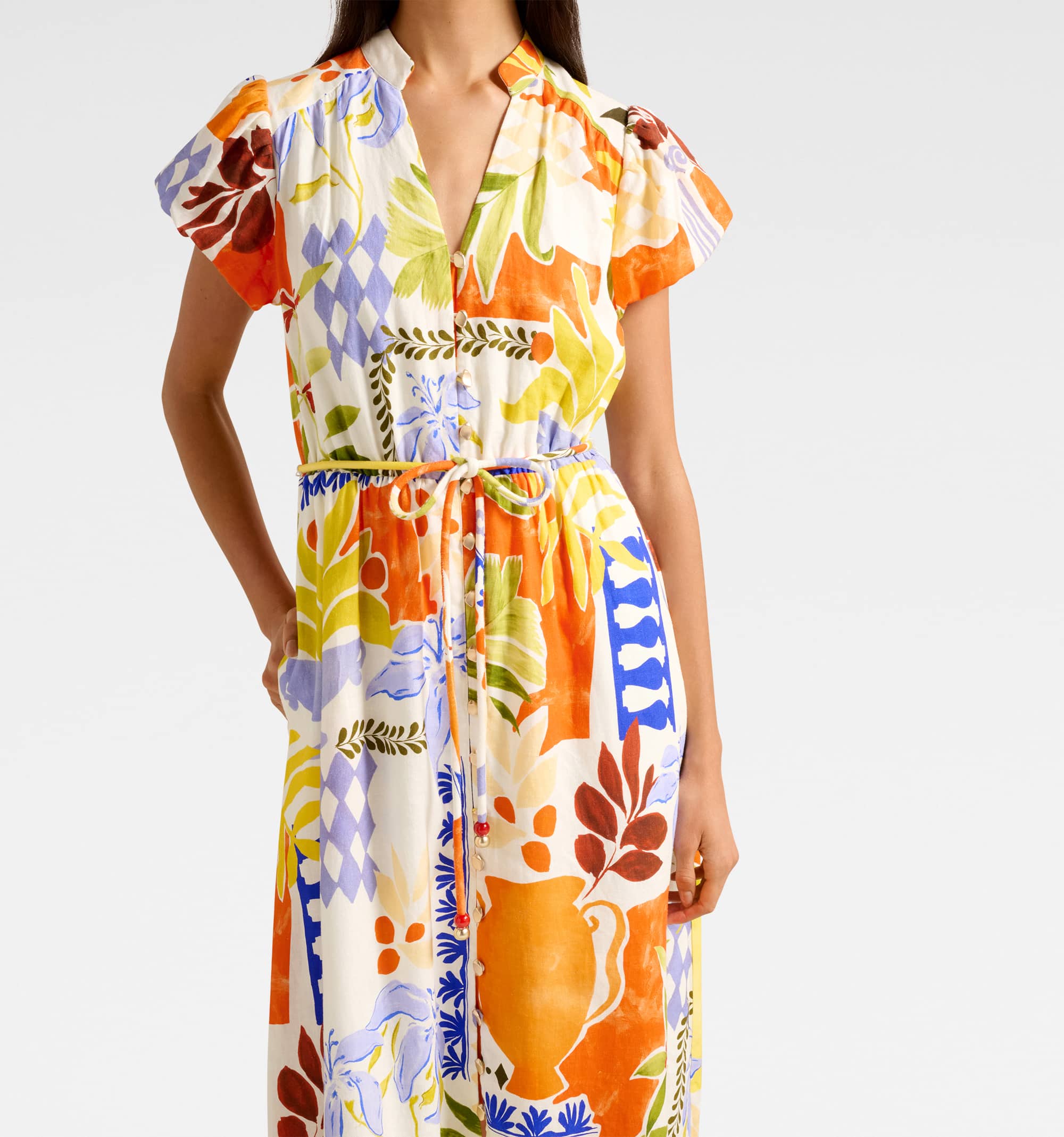 Posie Puff Sleeve Midi Dress