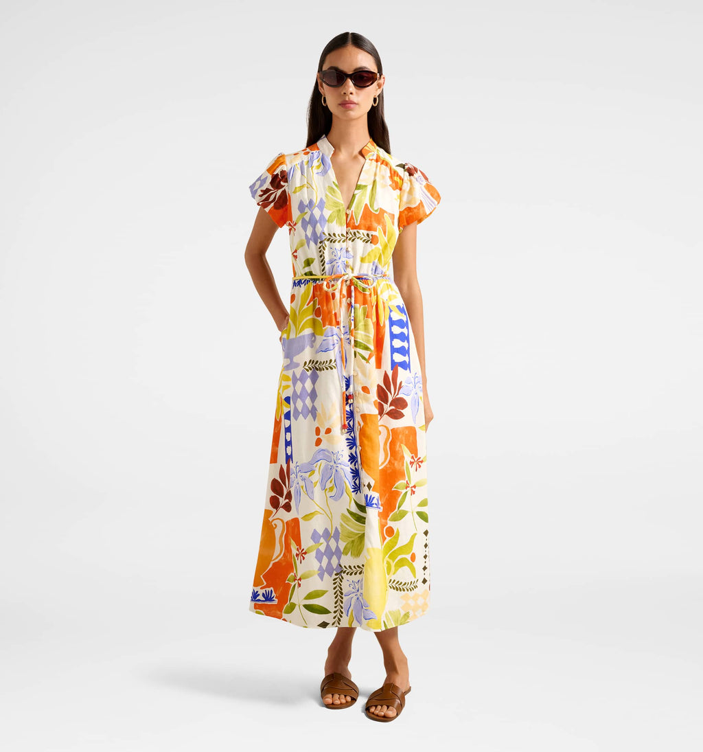 Posie Puff Sleeve Midi Dress