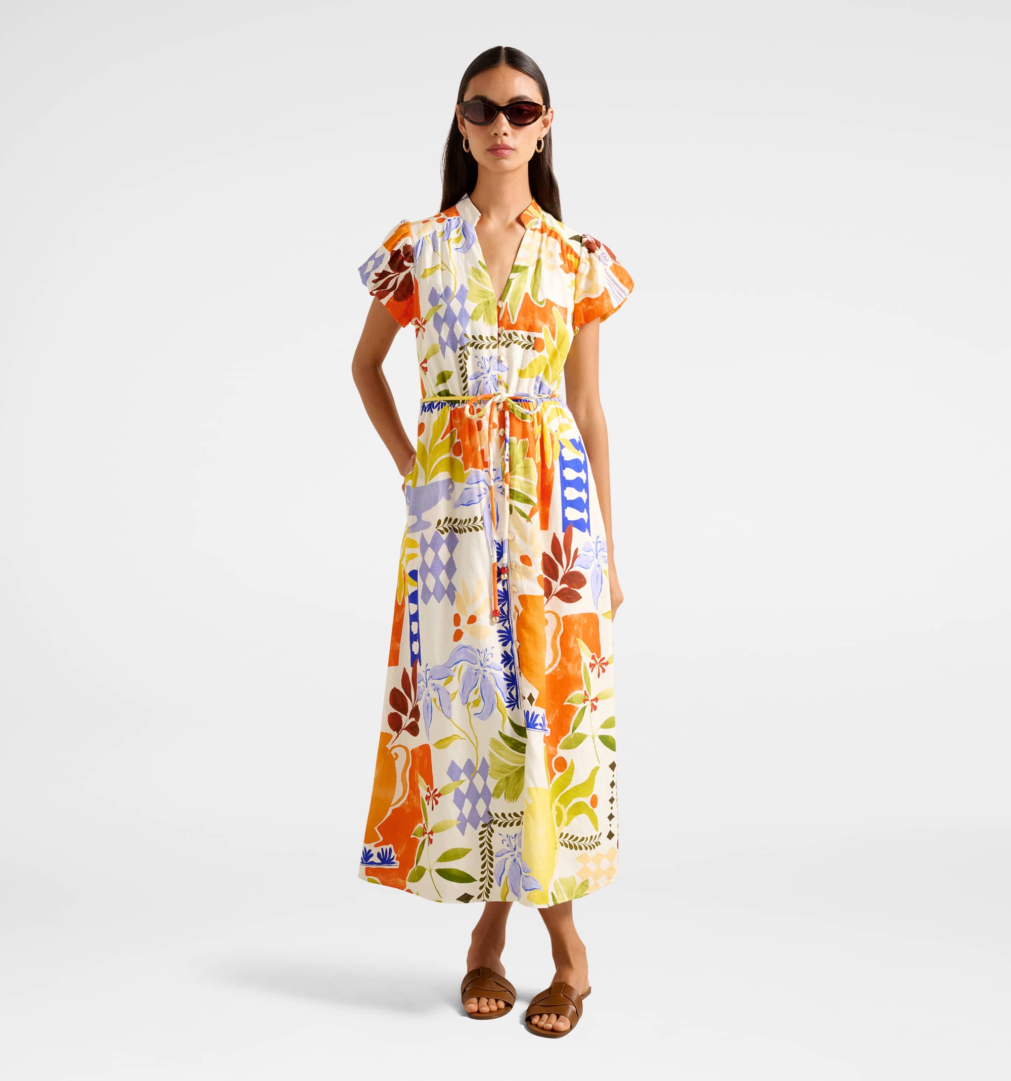 Posie Puff Sleeve Midi Dress