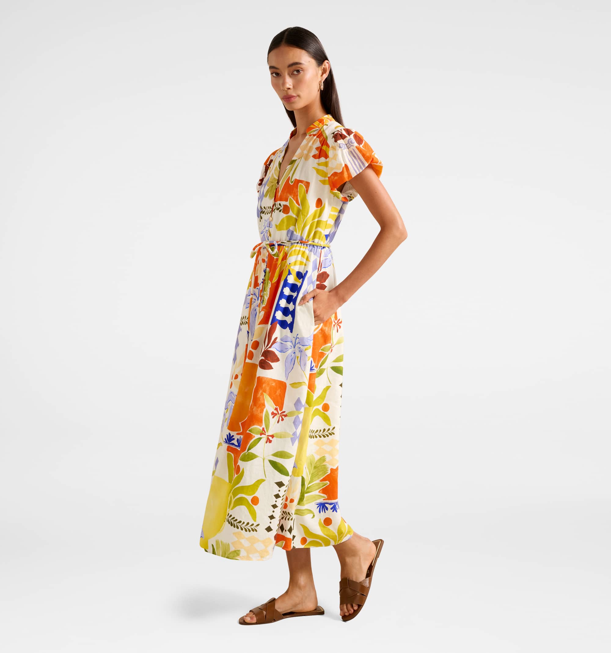 Posie Puff Sleeve Midi Dress