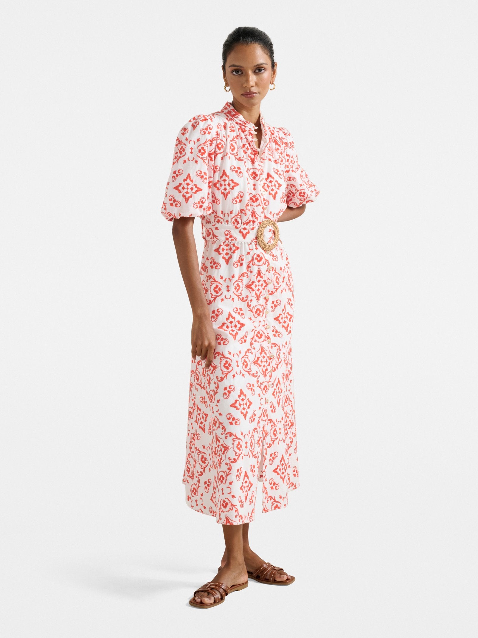  Rhiannon Petite Broderie Midi Dress