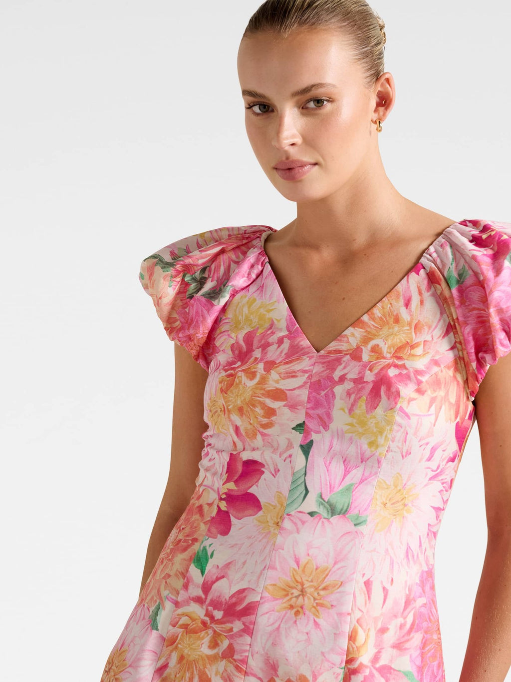  Elyssa Puff Sleeve Mini Dress