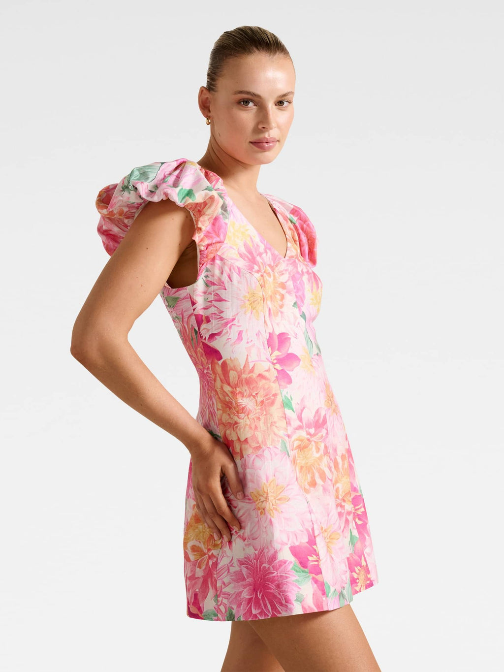  Elyssa Puff Sleeve Mini Dress